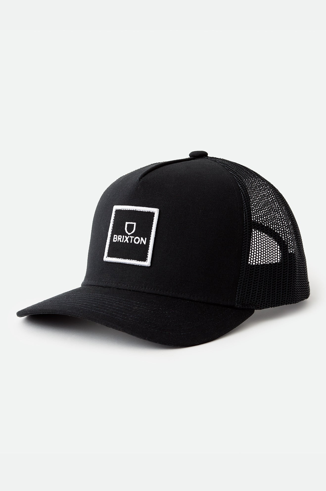 Black Brixton Alpha Block NetPlus MP Trucker Hat Men's Caps | 512746PST