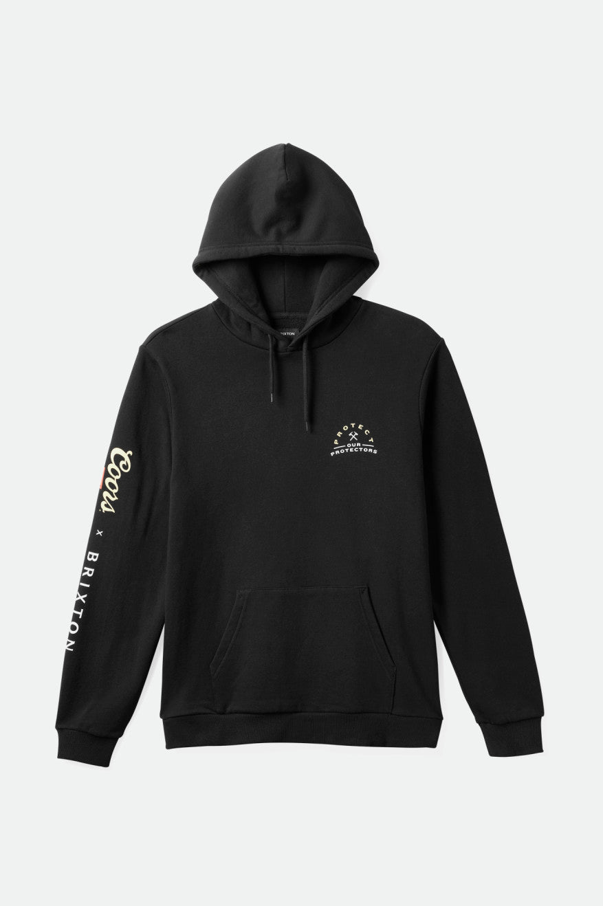 Black Brixton Coors Protector II Men's Hoodie | 830564EFZ