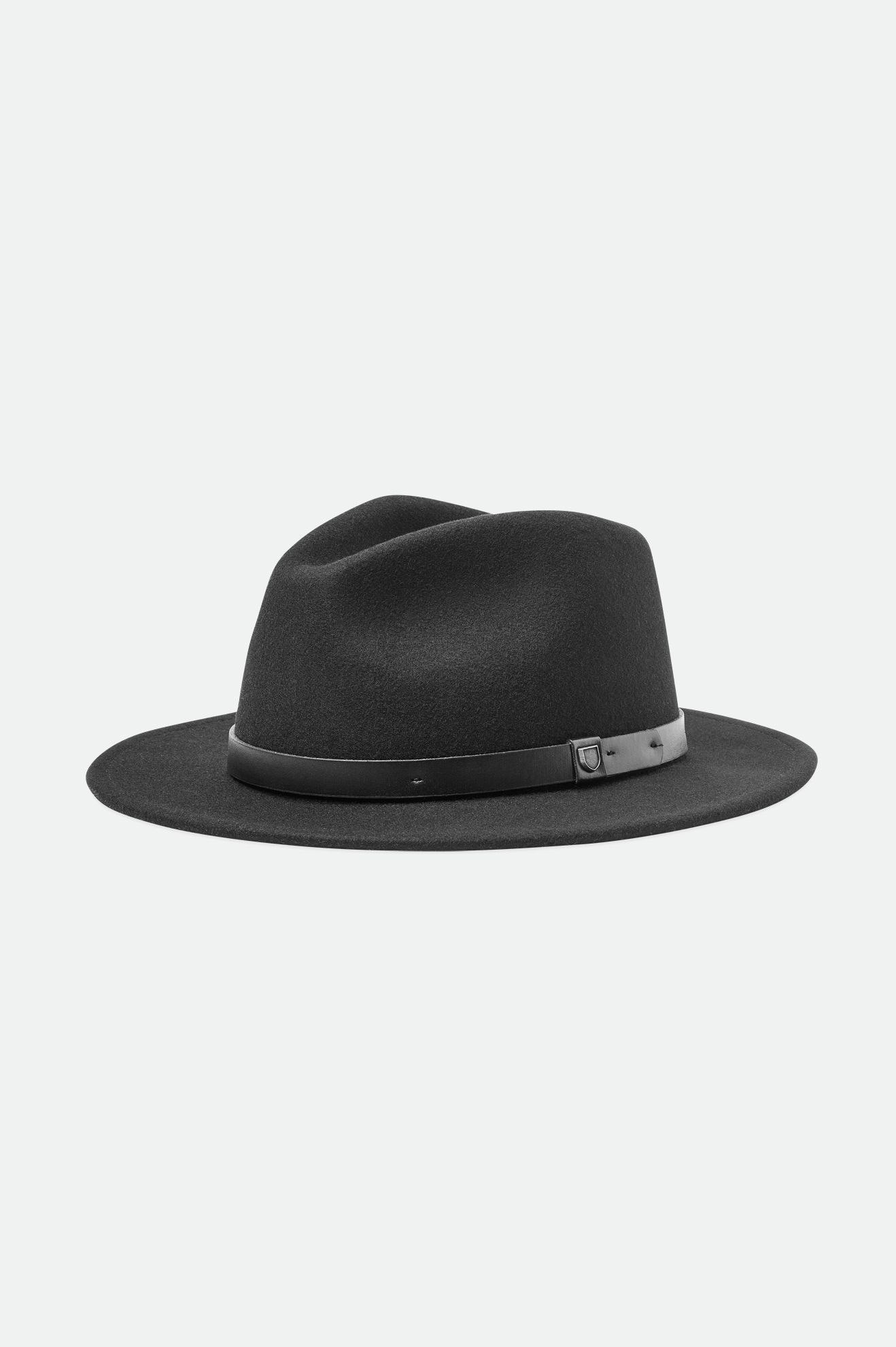 Black Brixton Messer Men's Fedoras | 154902WRT