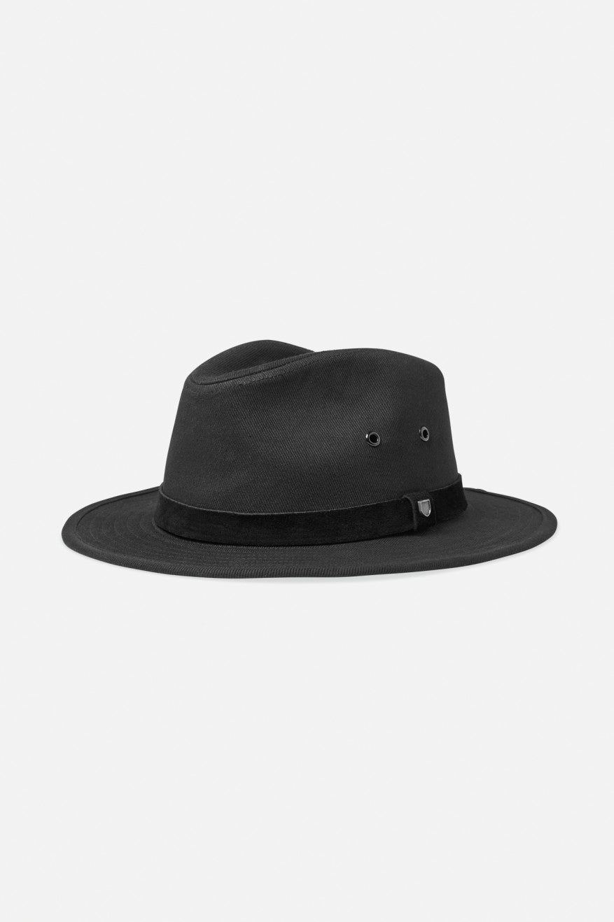 Black Brixton Messer Utility Adventure Fedora Women's Fedoras | 184507WIT