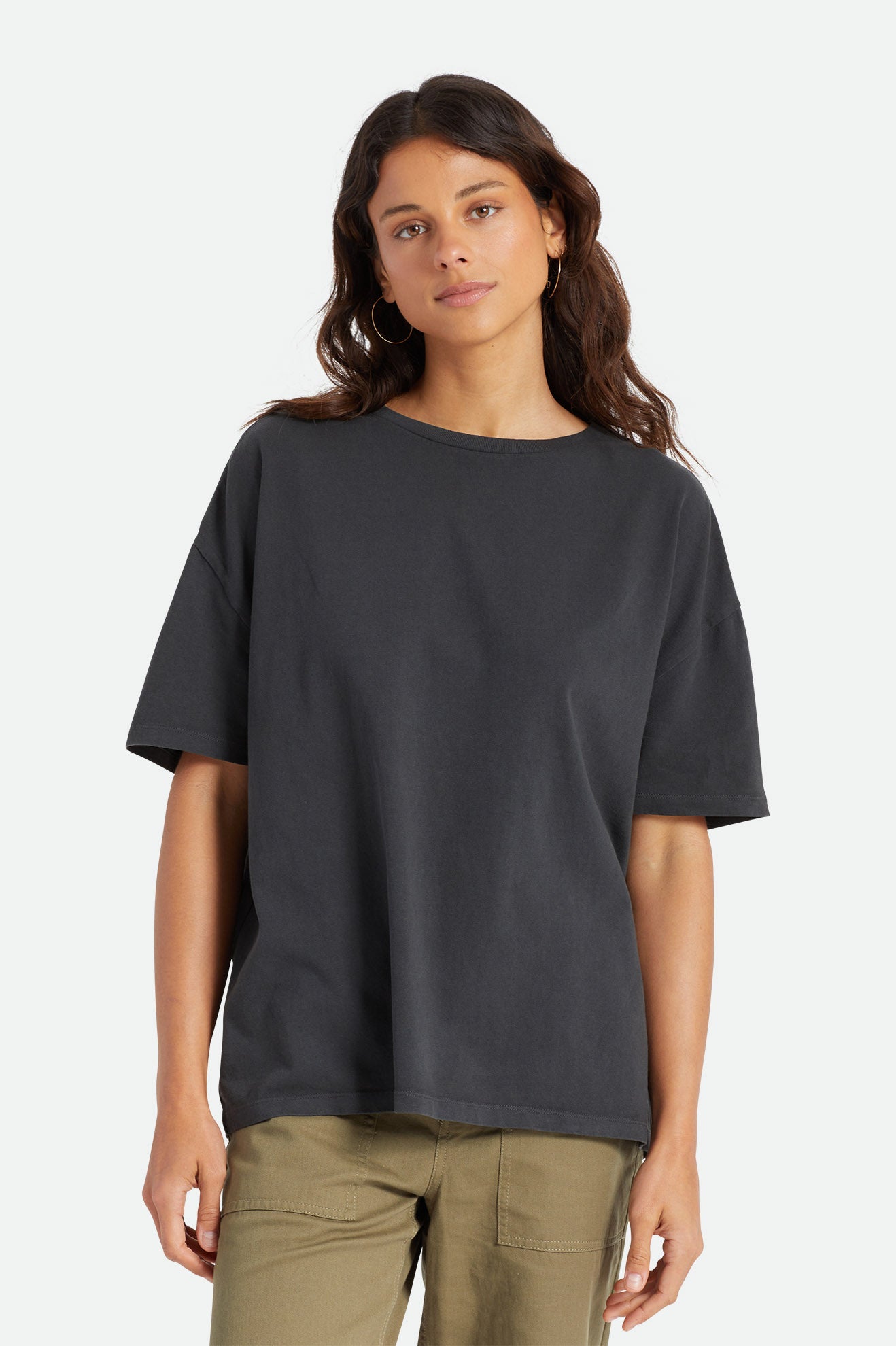 Black Brixton Oversized Boyfriend Women's Tops | 261450RCT