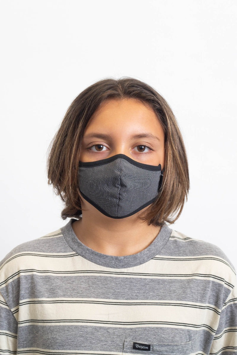 Black Brixton Youth Antimicrobial Unisex Face Masks | 483206HEP