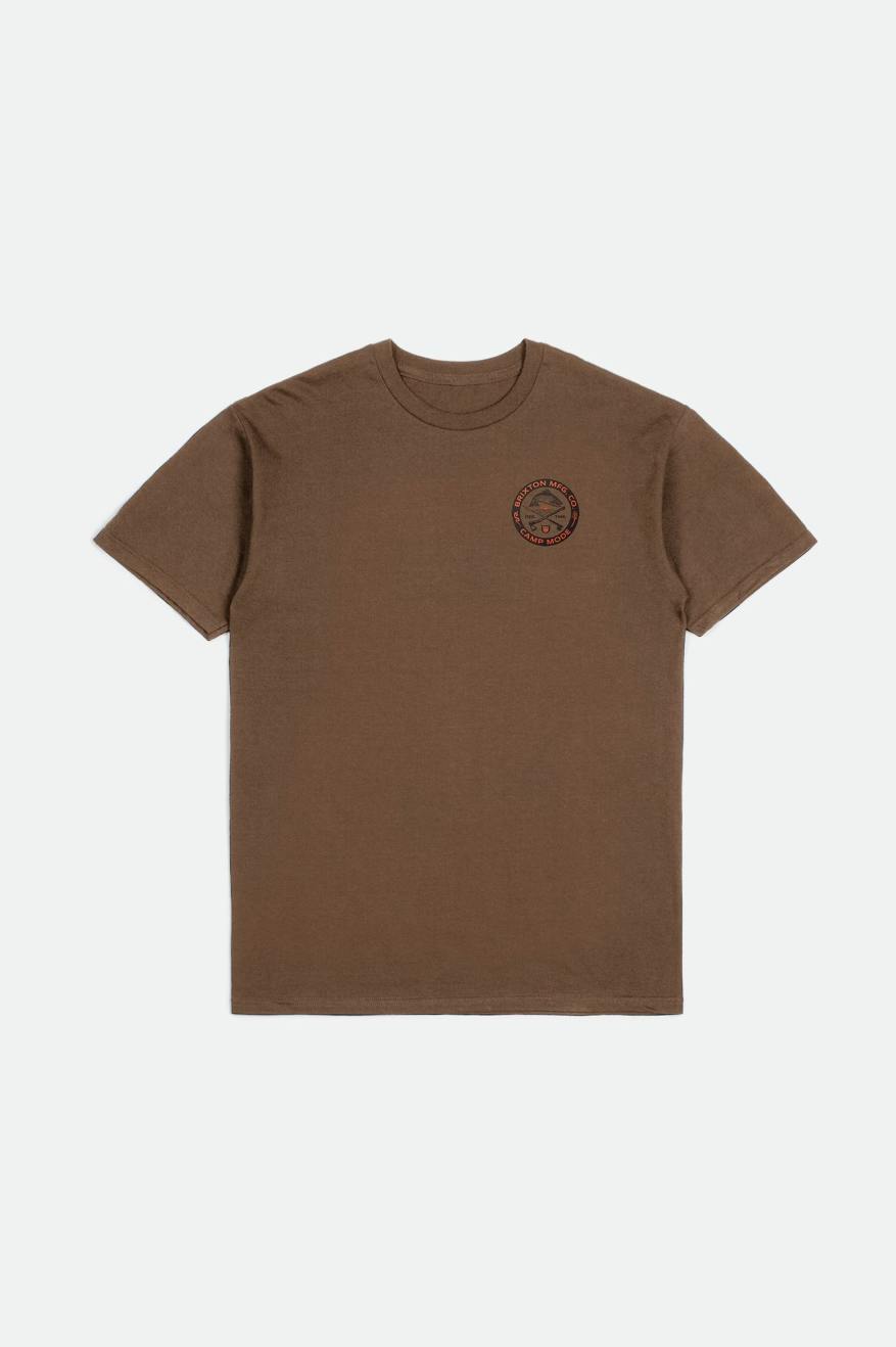 Brown Brixton Highlands S/S Standard Men's Tops | 356418PYN