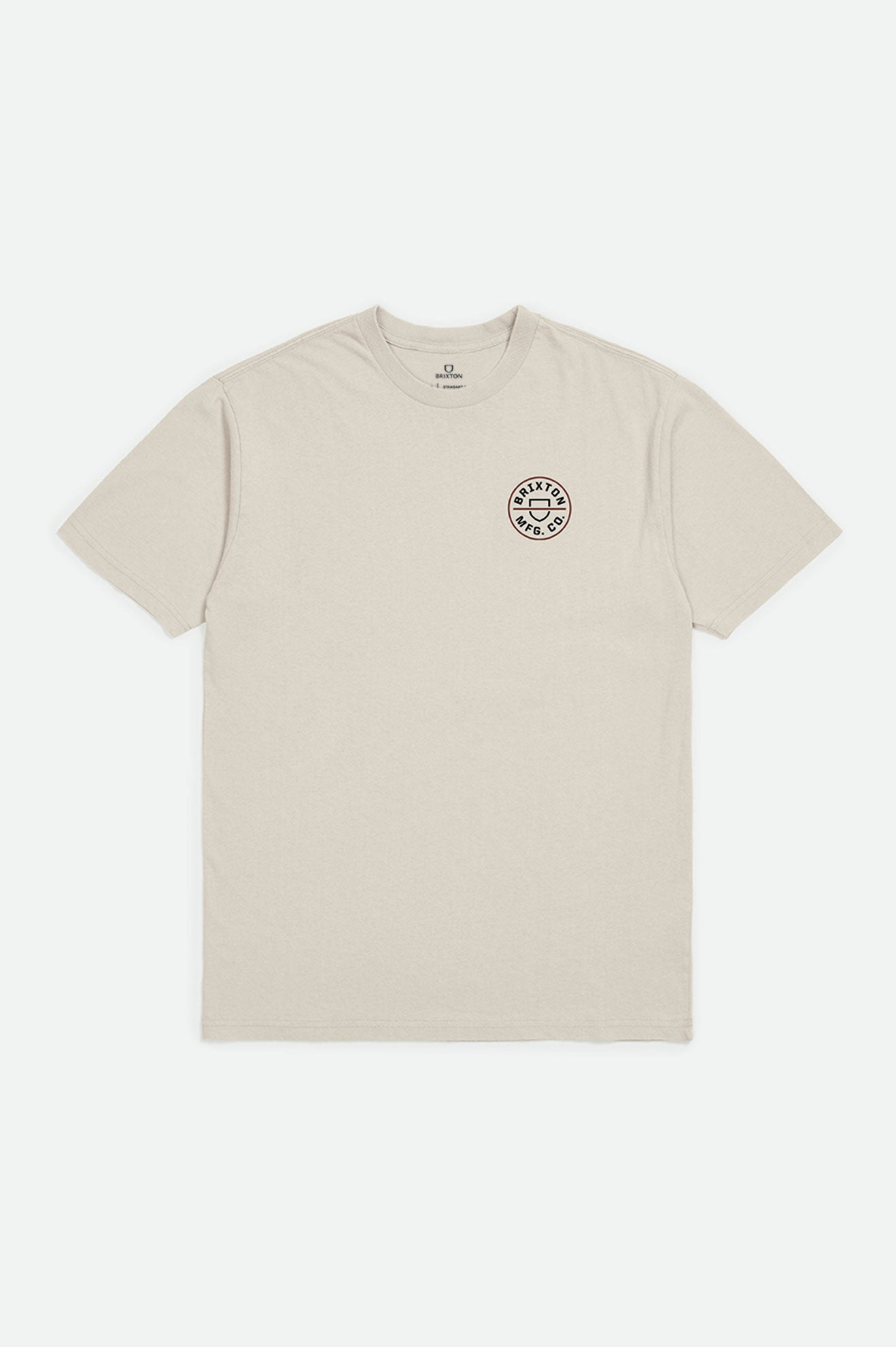 Cream Brixton Crest II S/S Standard Men's Tops | 650147MAG