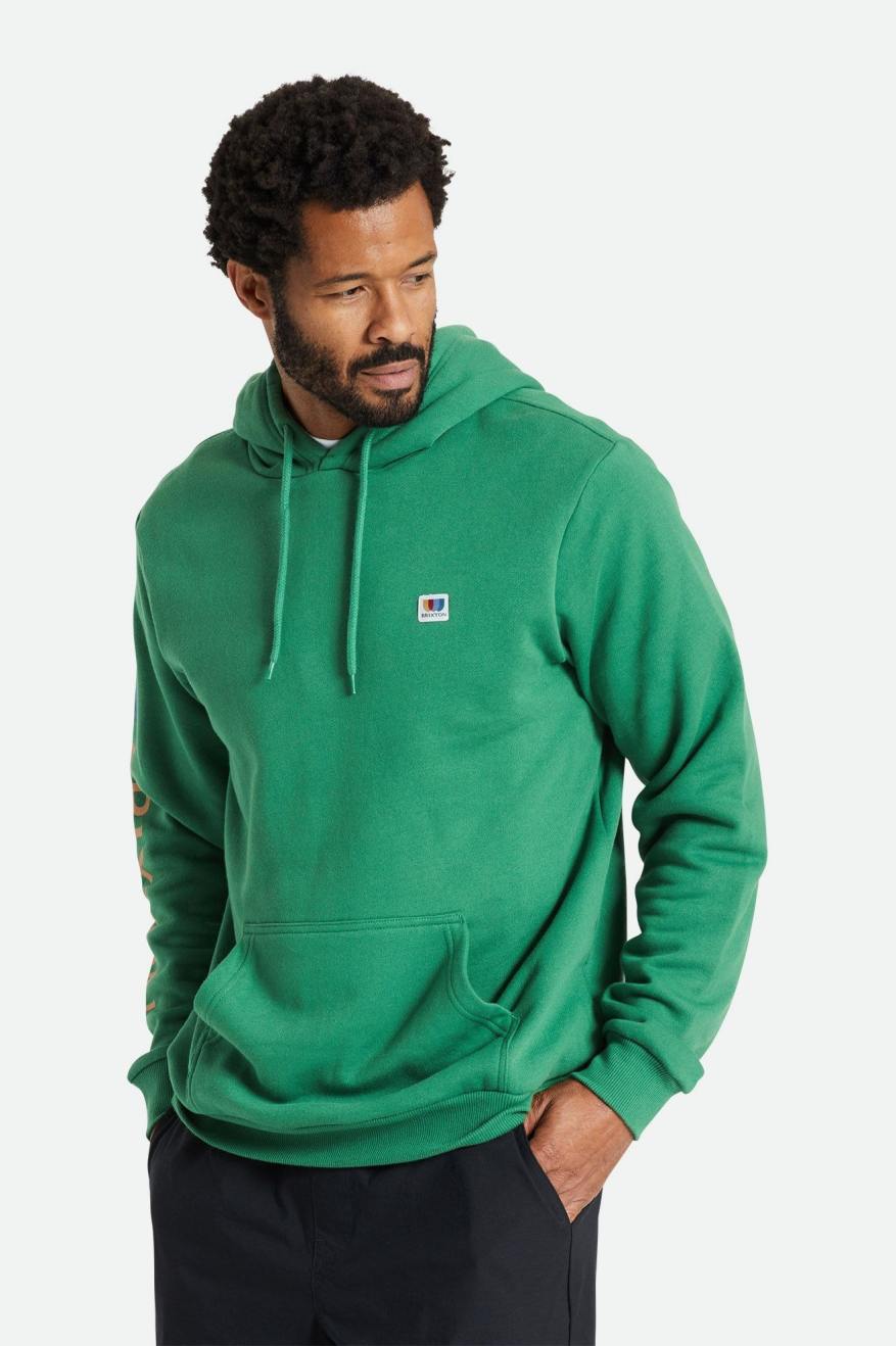 Green Brixton Alton Men's Hoodie | 378409KHP