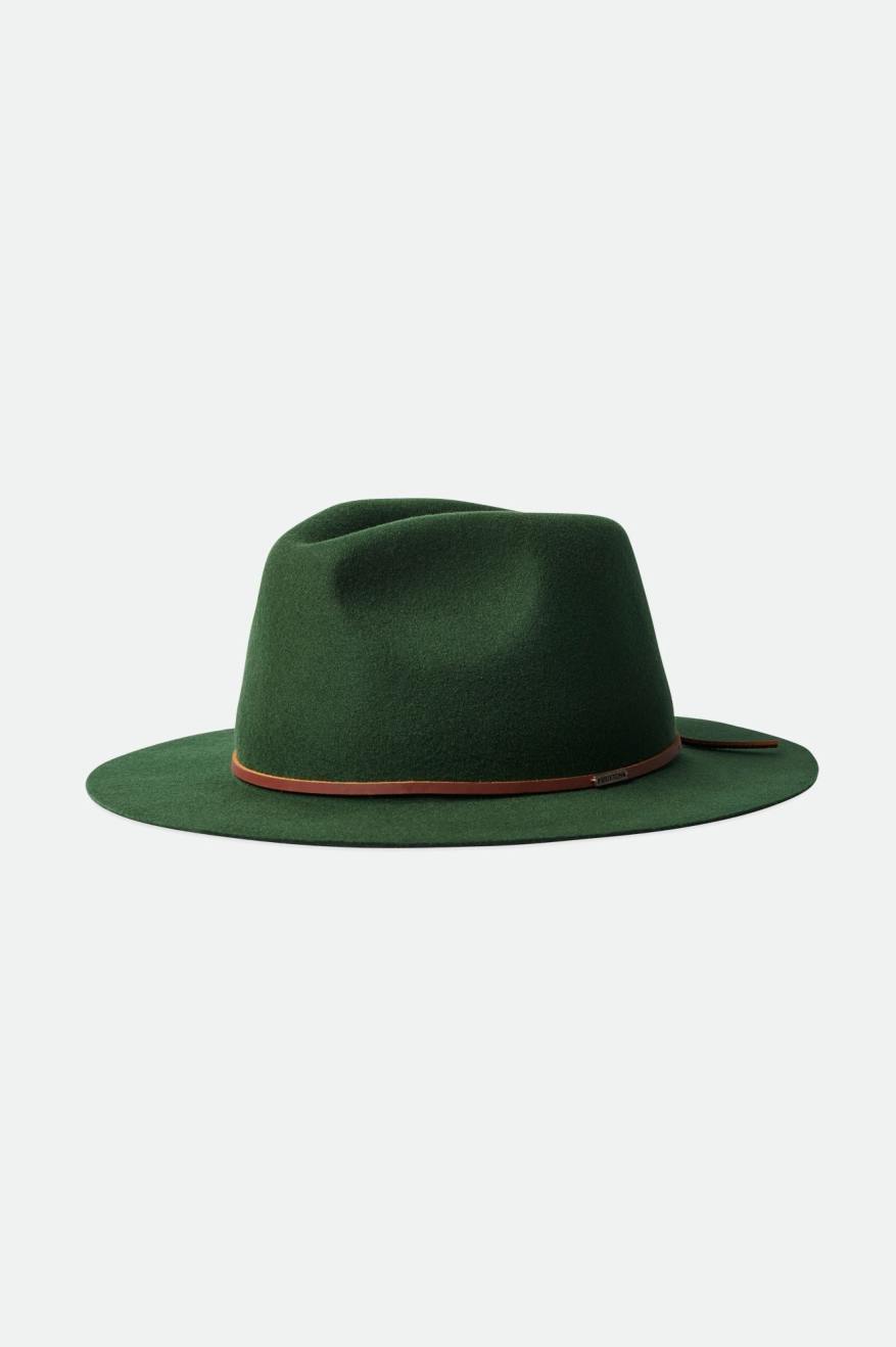 Green Brixton Wesley Packable Men's Fedoras | 423891TSK