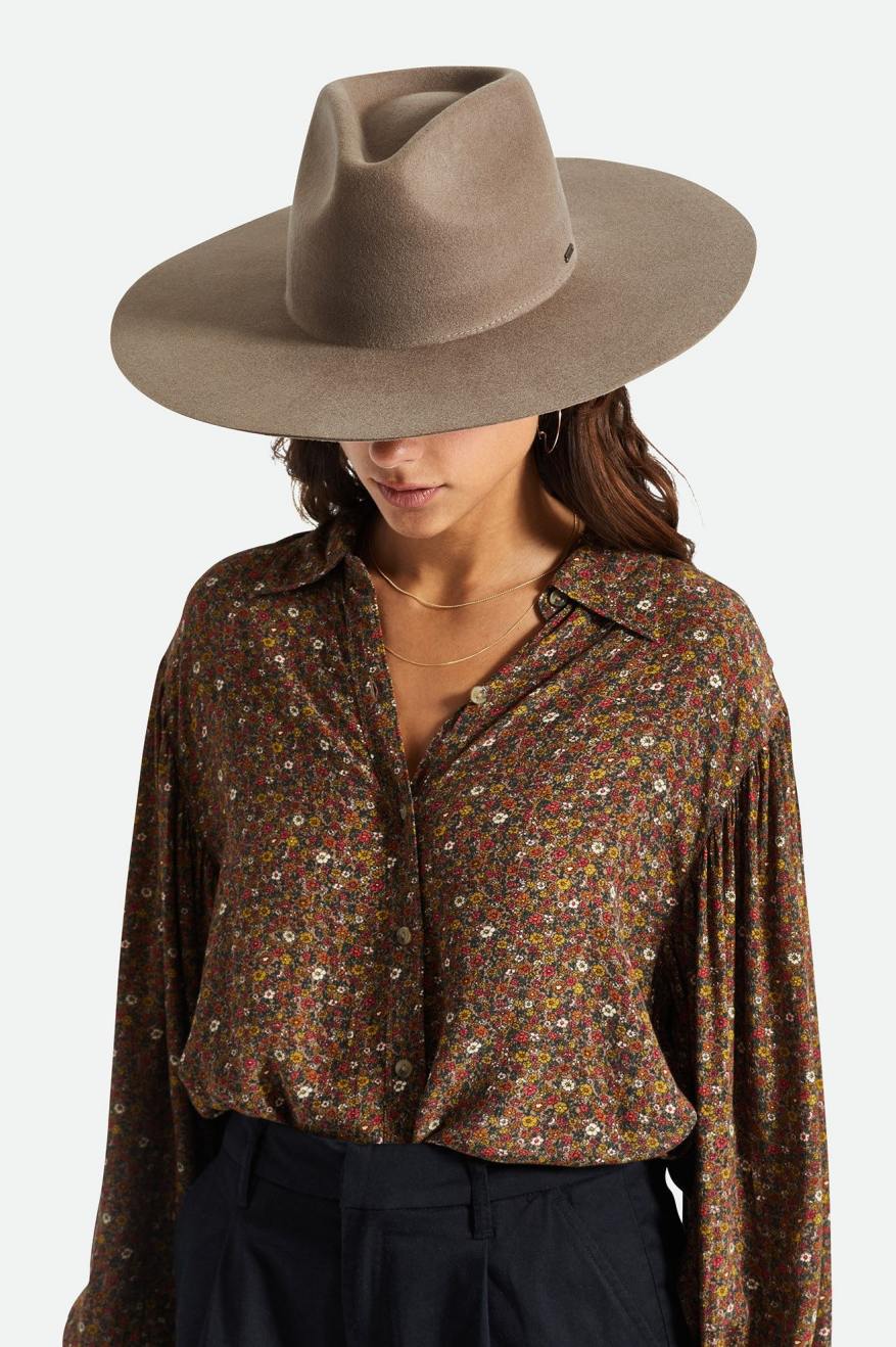 Grey Brixton Primrose Felt Fedora Women's Fedoras | 381962REF