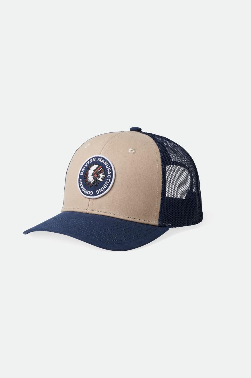 Navy Brixton Rival Stamp NetPlus MP Trucker Hat Men's Caps | 612974PIH