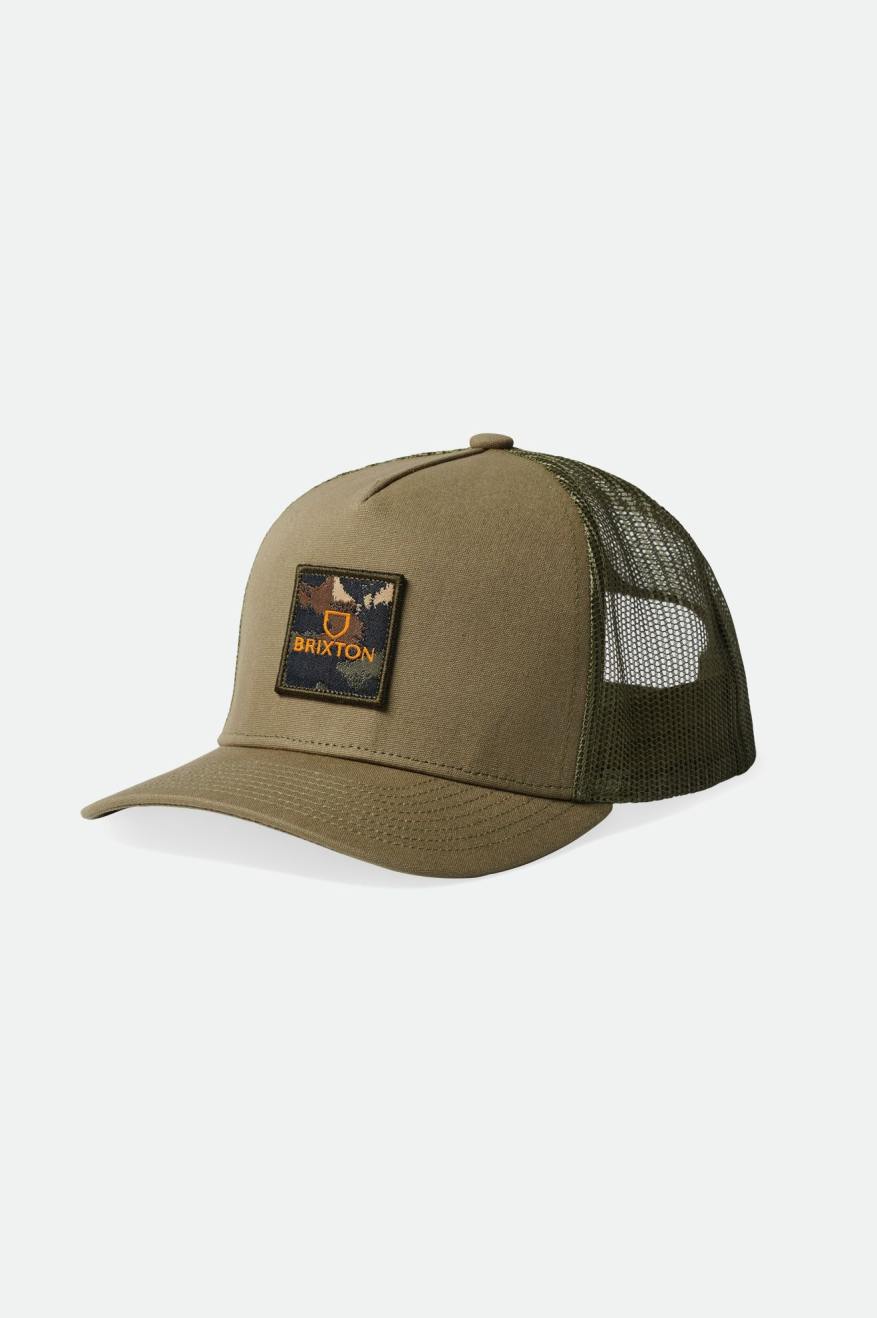 Olive Brixton Alpha Block NetPlus C MP Mesh Cap Men's Caps | 085793SYT