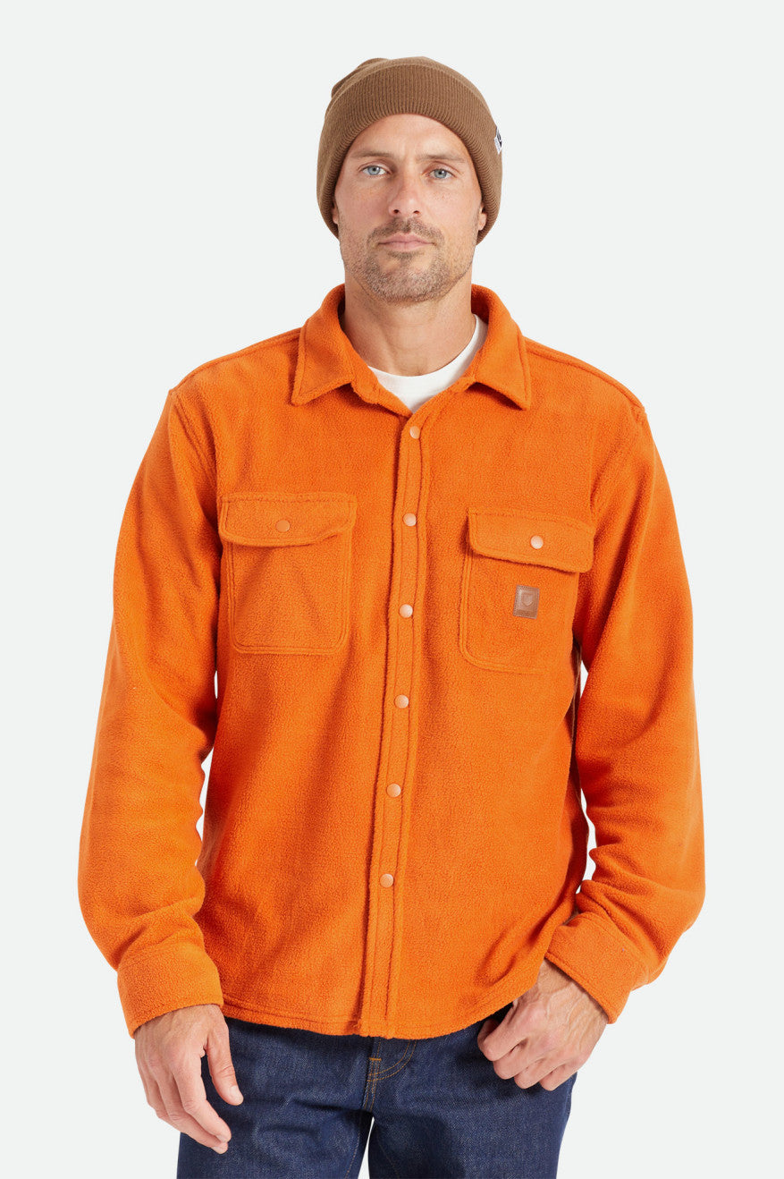 Orange Brixton Bowery L/S Arctic Stretch Fleece Men's Flannels | 248705XSE