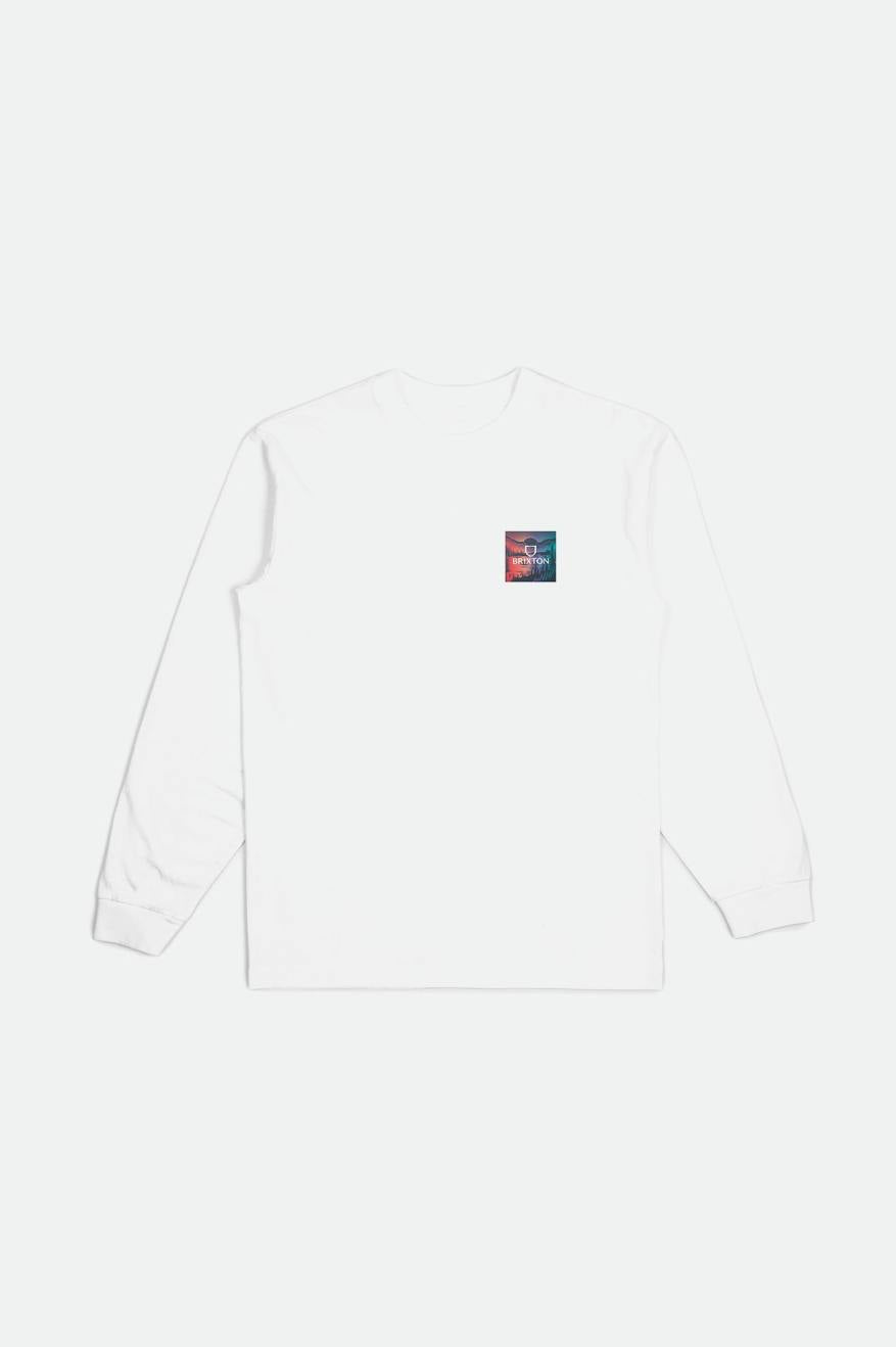 White Brixton Alpha Square L/S Standard Men's Tops | 985743KXE