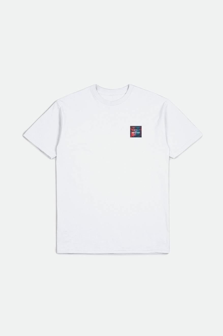 White Brixton Alpha Square S/S Standard Men's Tops | 035924PBF