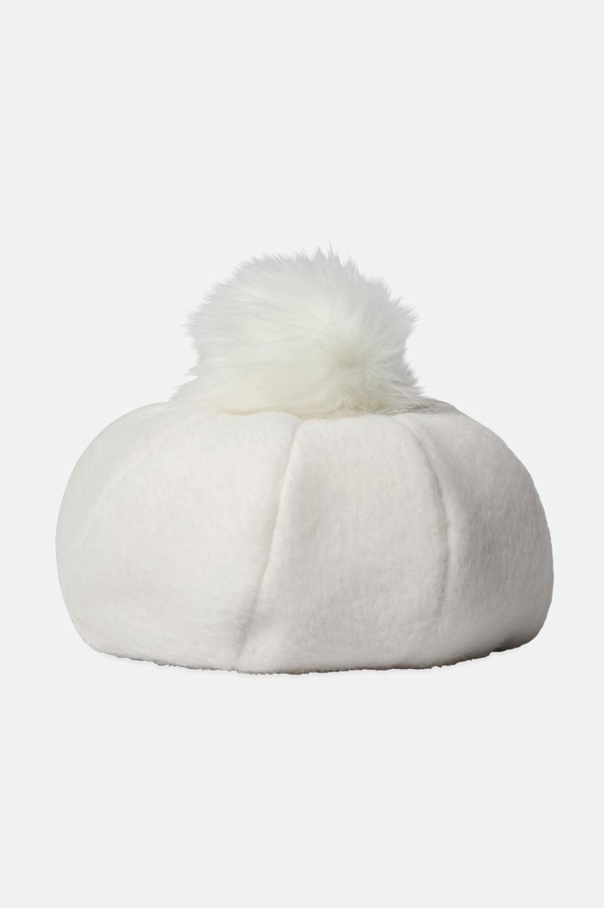 White Brixton Natalie Oversized Pom Women's Berets | 315890EOV