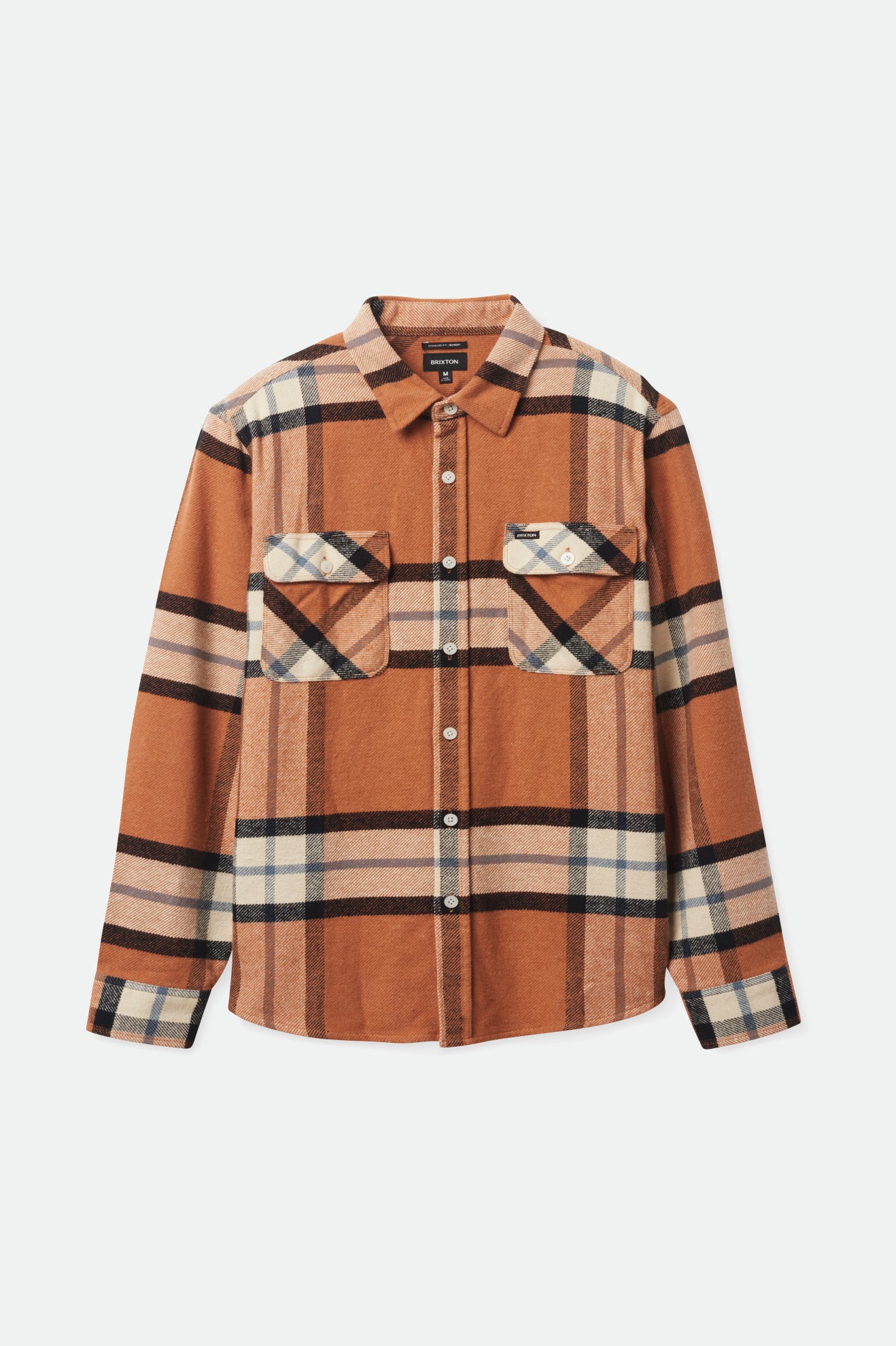 Beige Brixton Bowery L/S Men's Flannels | 069831FIV