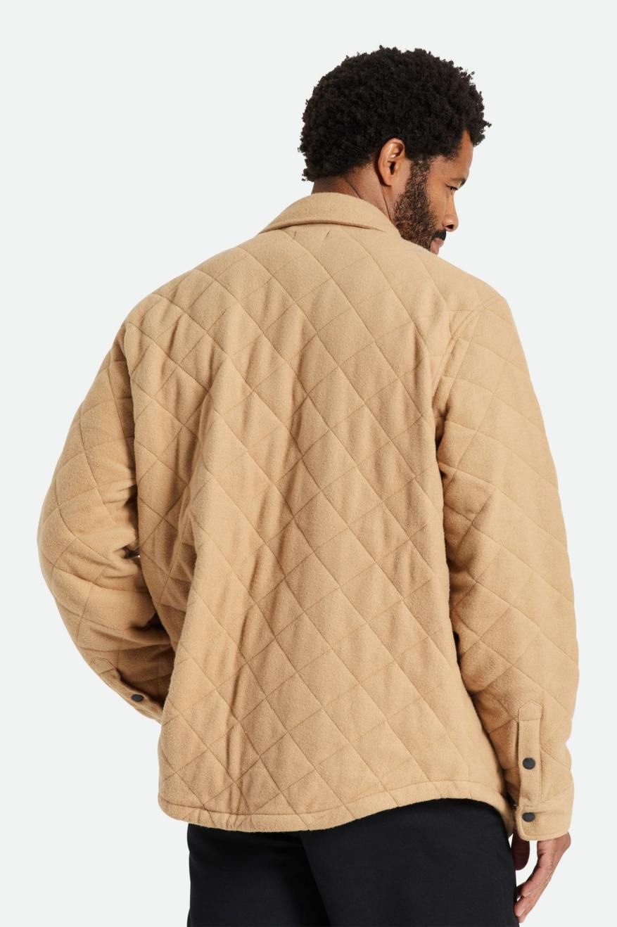 Beige Brixton Cass Quilted Fleece Men's Jackets | 983425APK