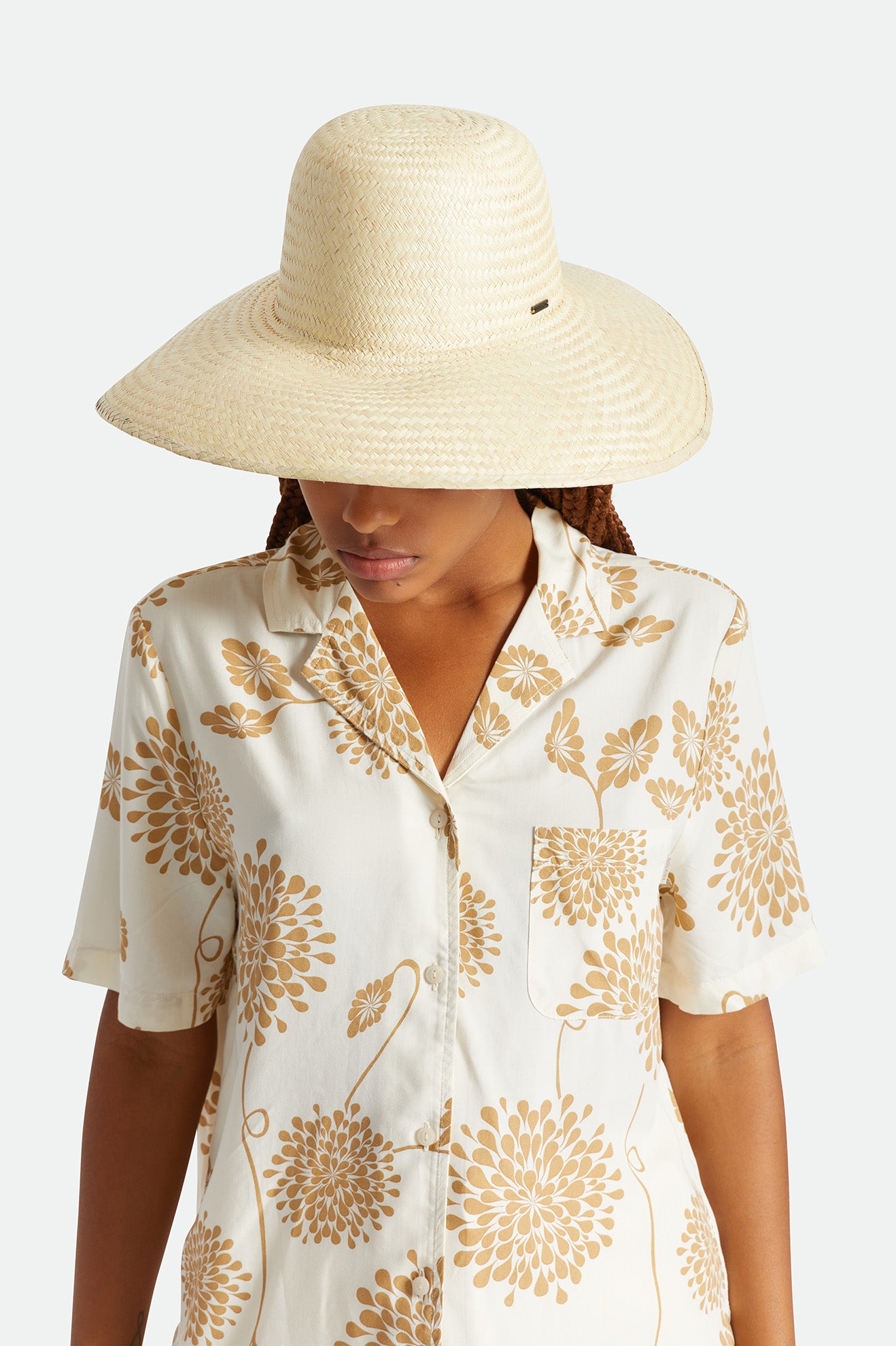 Beige Brixton Janae Sun Women's Straw Hats | 596732LKT