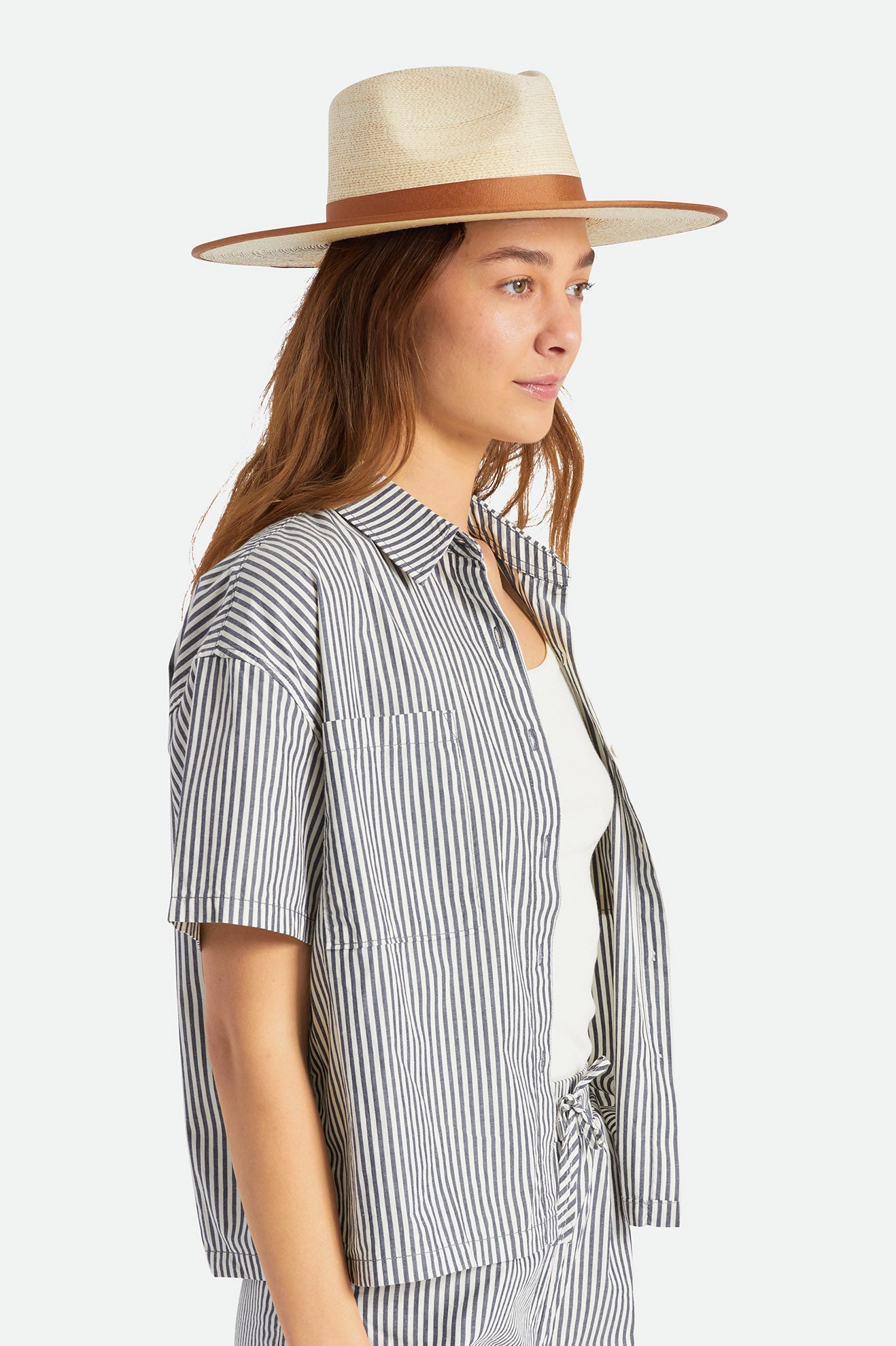 Beige Brixton Jo Straw Rancher Hat Women's Hats | 257403UDE