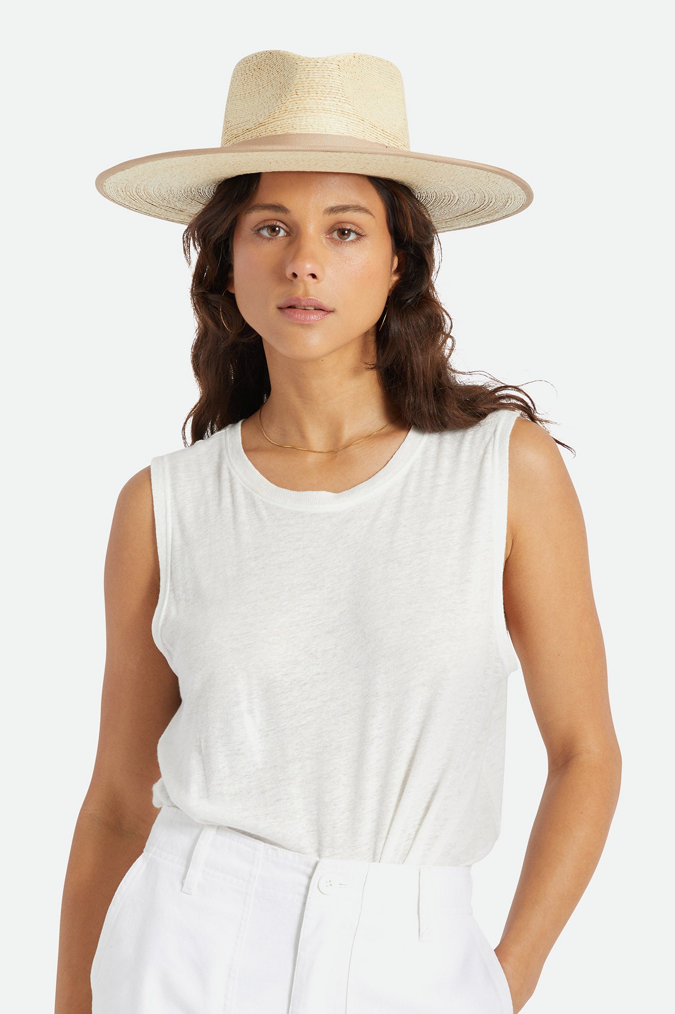 Beige Brixton Jo Straw Rancher Hat Women's Hats | 483529OJP