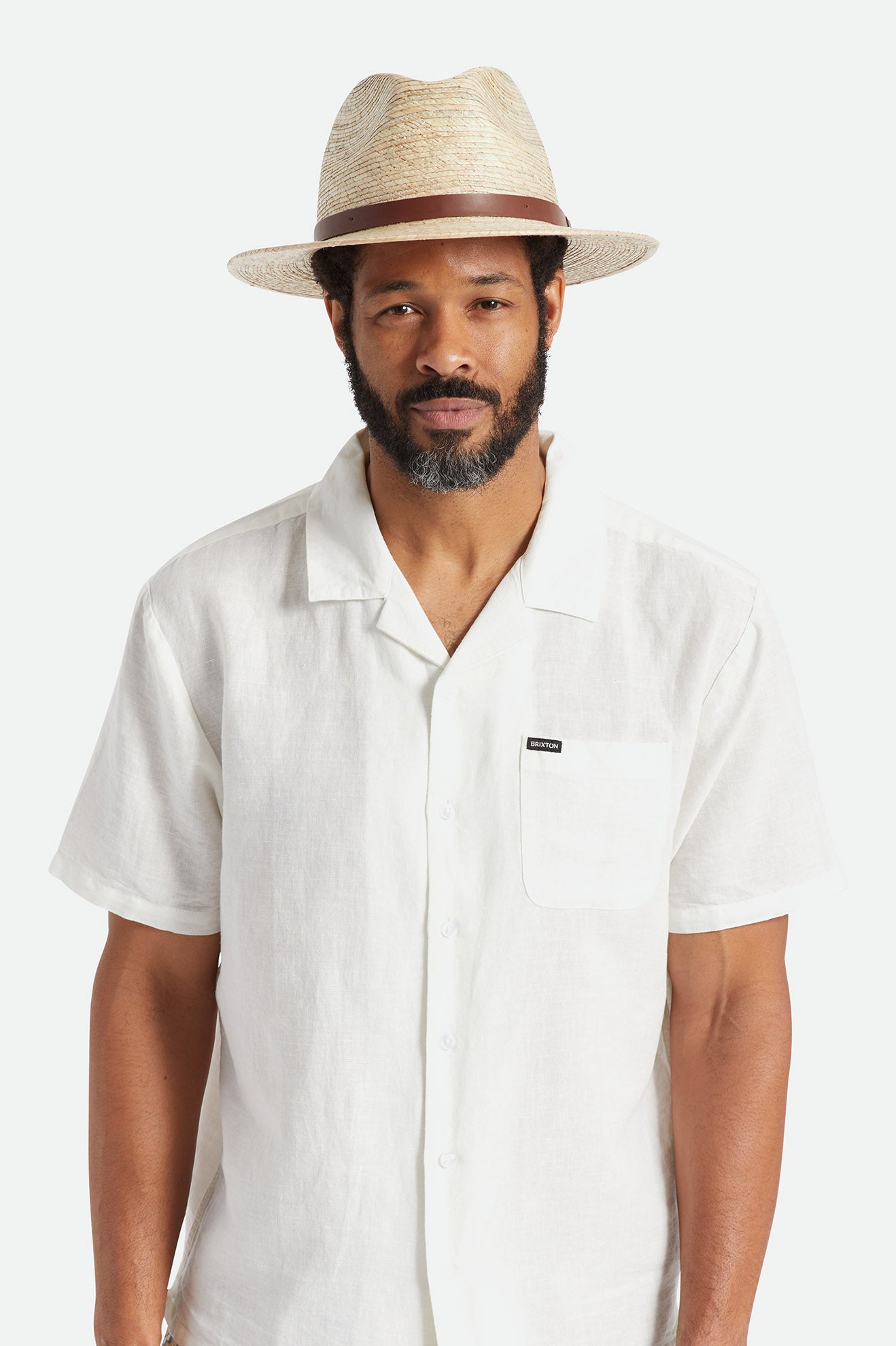 Beige Brixton Messer Straw Men's Fedoras | 264180CZI