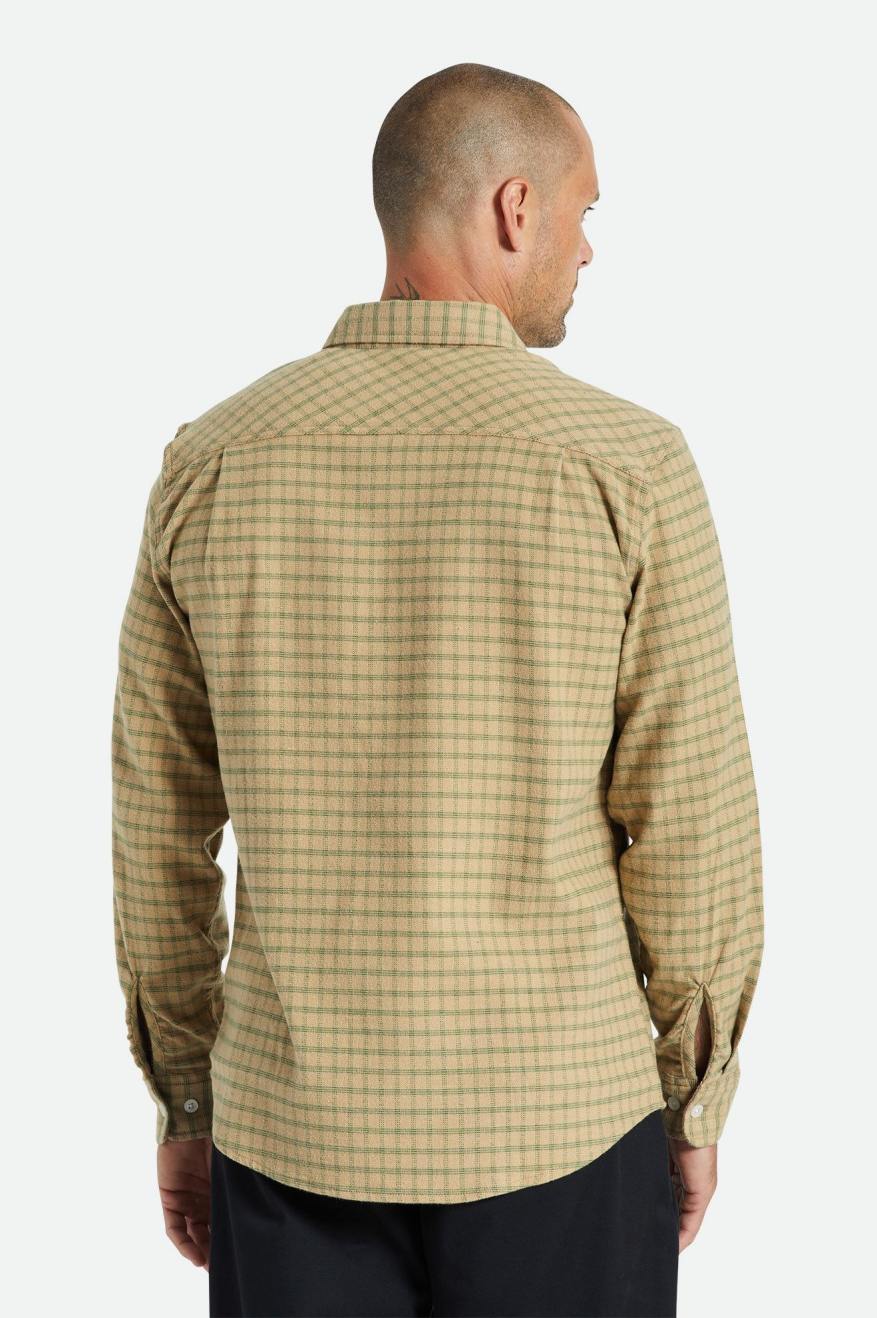 Beige / Olive Brixton Bowery Stretch L/S Utility Men's Wovens | 748539RVU