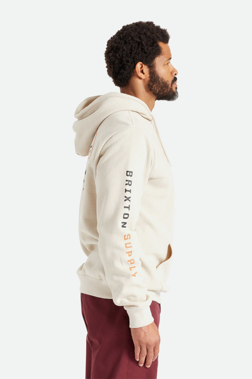 Beige / Orange / Black Brixton Crest Men's Hoodie | 328051FGO