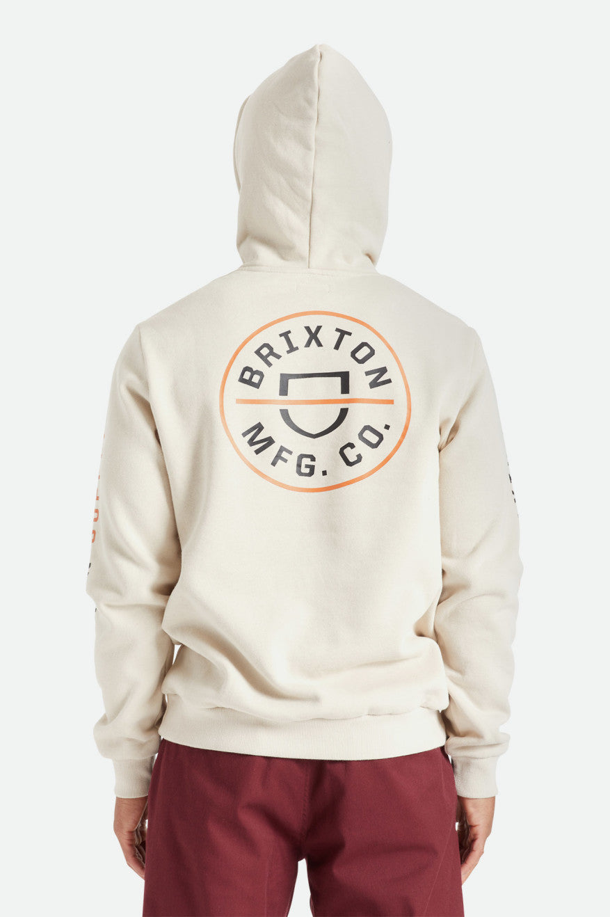 Beige / Orange / Black Brixton Crest Men's Hoodie | 328051FGO