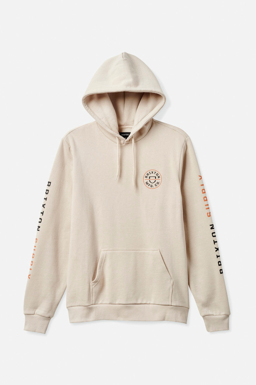 Beige / Orange / Black Brixton Crest Men's Hoodie | 328051FGO