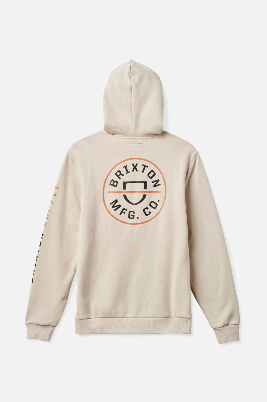 Beige / Orange / Black Brixton Crest Men's Hoodie | 328051FGO