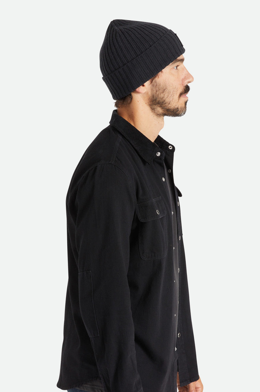 Black Brixton Alpha Square Merino Wool Men's Beanie | 912348XBM