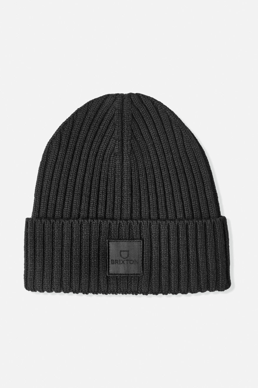 Black Brixton Alpha Square Merino Wool Men\'s Beanie | 912348XBM