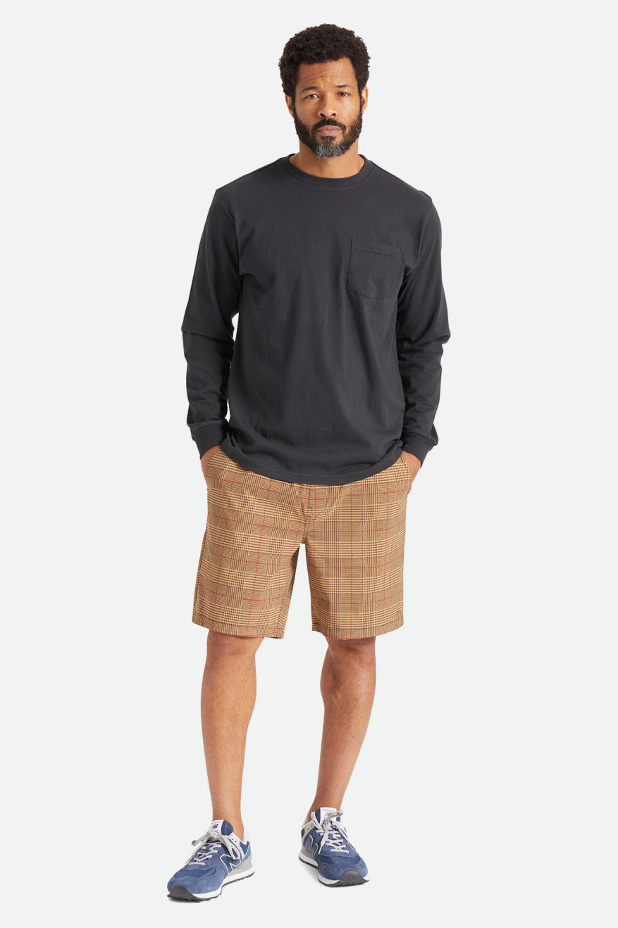 Black Brixton Basic L/S Pocket Men's Tops | 971863KVT