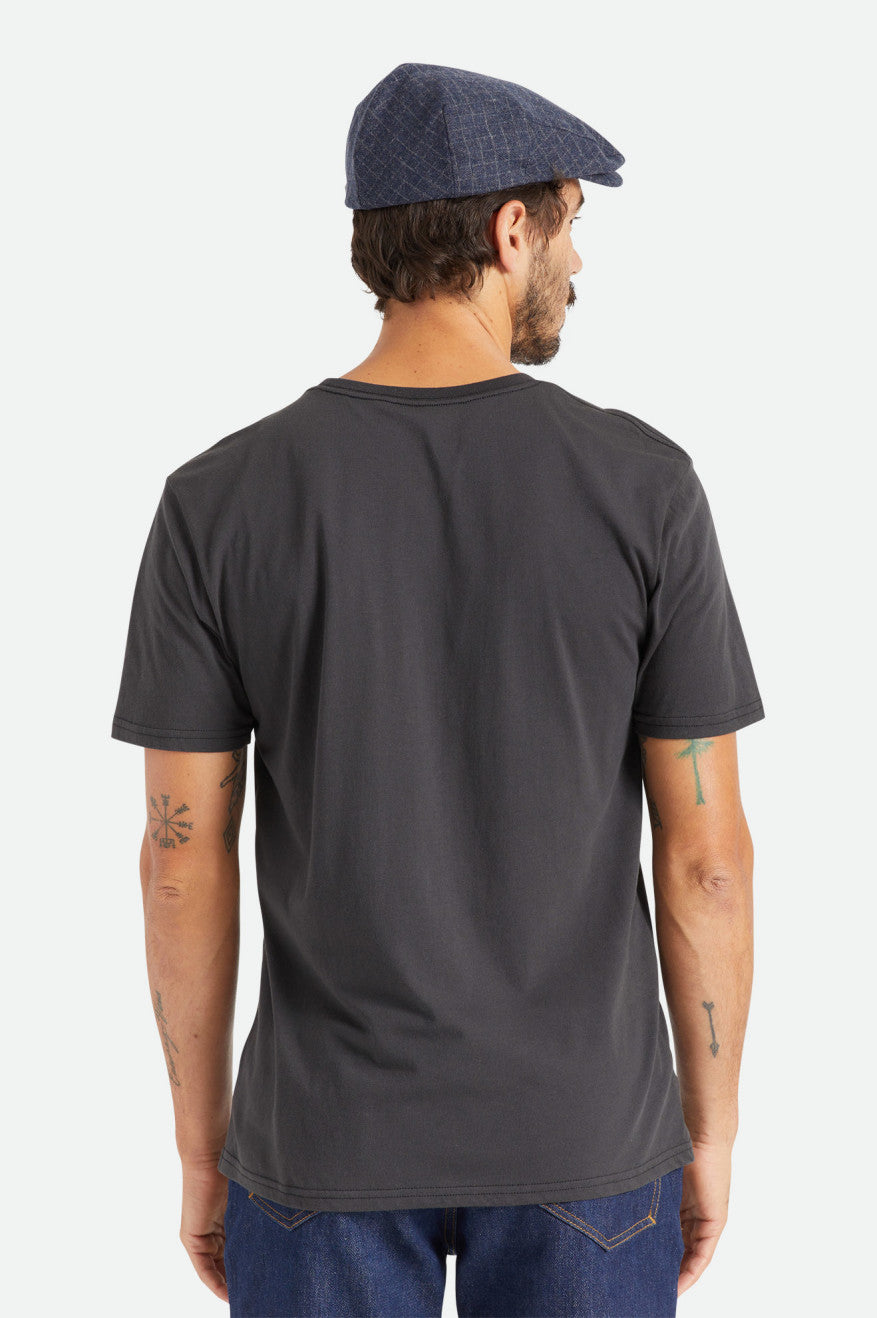 Black Brixton Basic S/S Pocket Men's Tops | 023678IOB