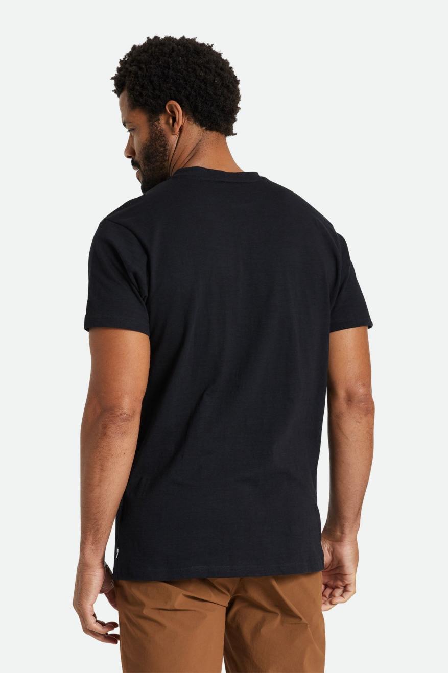 Black Brixton Basic Slub S/S Henley Men's Knitwear | 206518KIH