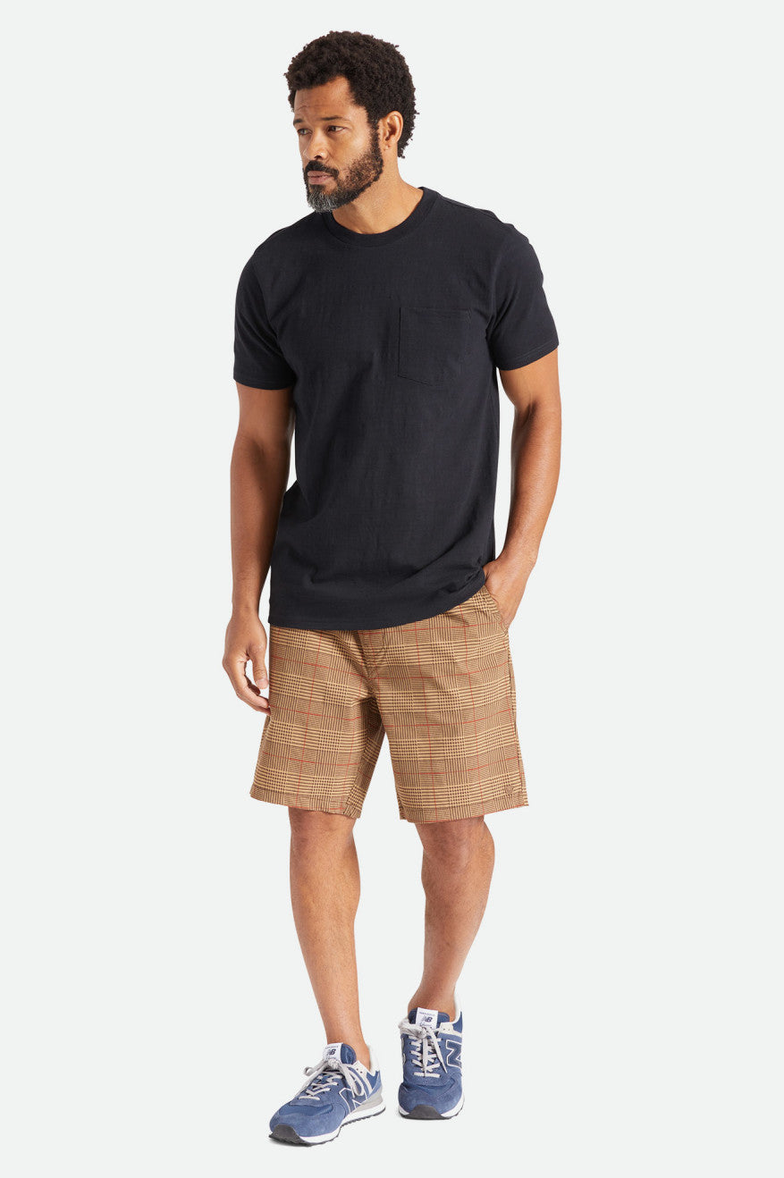 Black Brixton Basic Slub S/S Pocket Men's Tops | 250739BEG