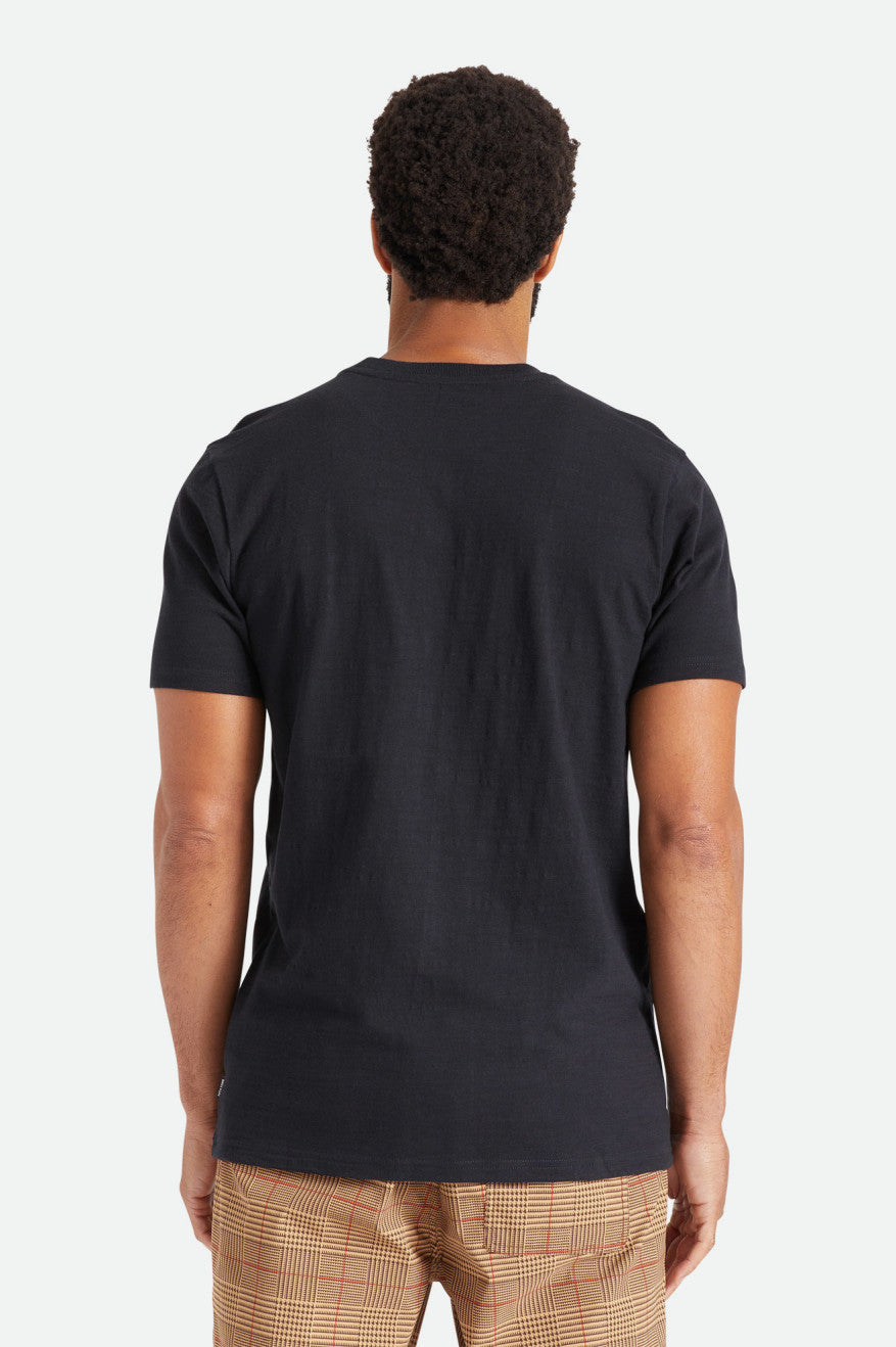 Black Brixton Basic Slub S/S Pocket Men's Tops | 250739BEG