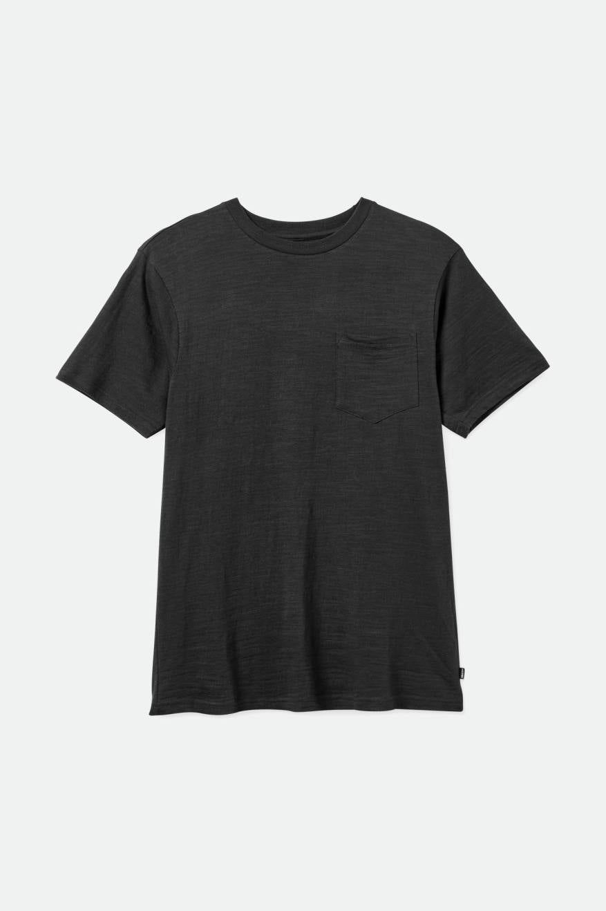 Black Brixton Basic Slub S/S Pocket Men's Tops | 250739BEG