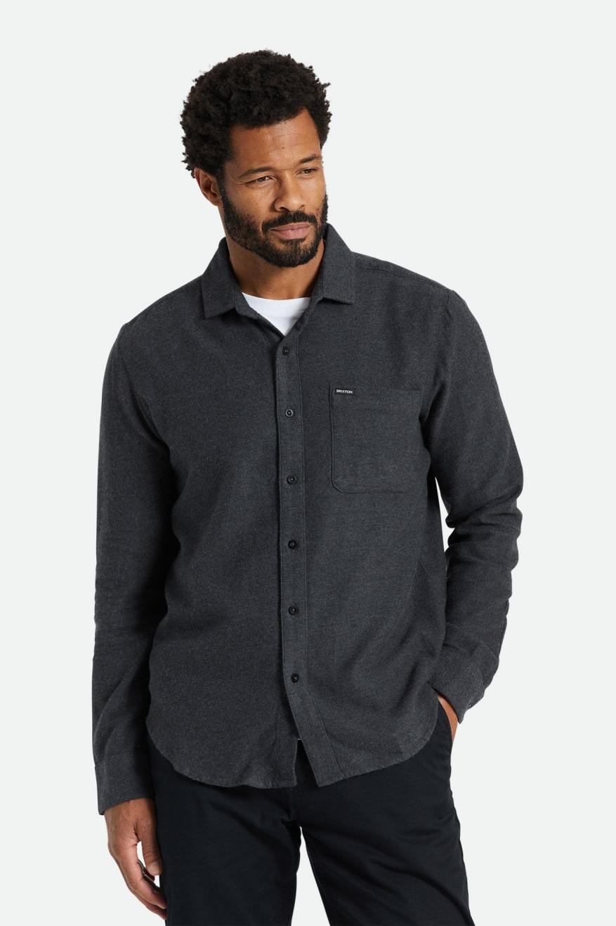 Black Brixton Bixby Reserve L/S Men\'s Flannels | 305687MXL