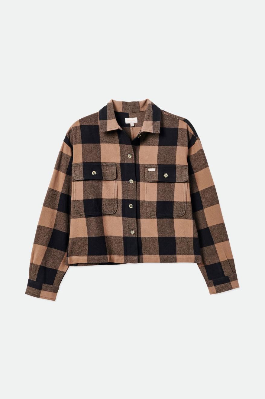 Black Brixton Bowery L/S Women's Flannels | 260134JQV