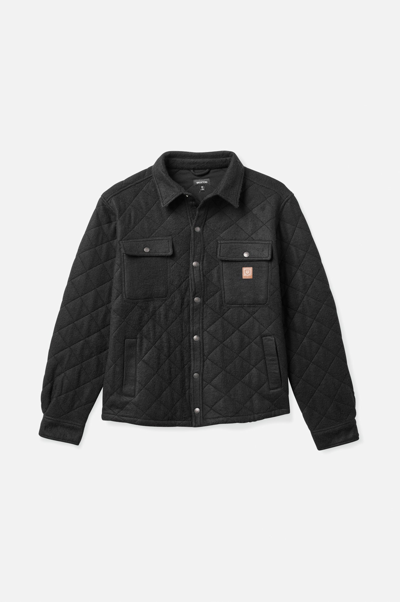 Black Brixton Cass Quilted Fleece Men's Jackets | 596317ZQF