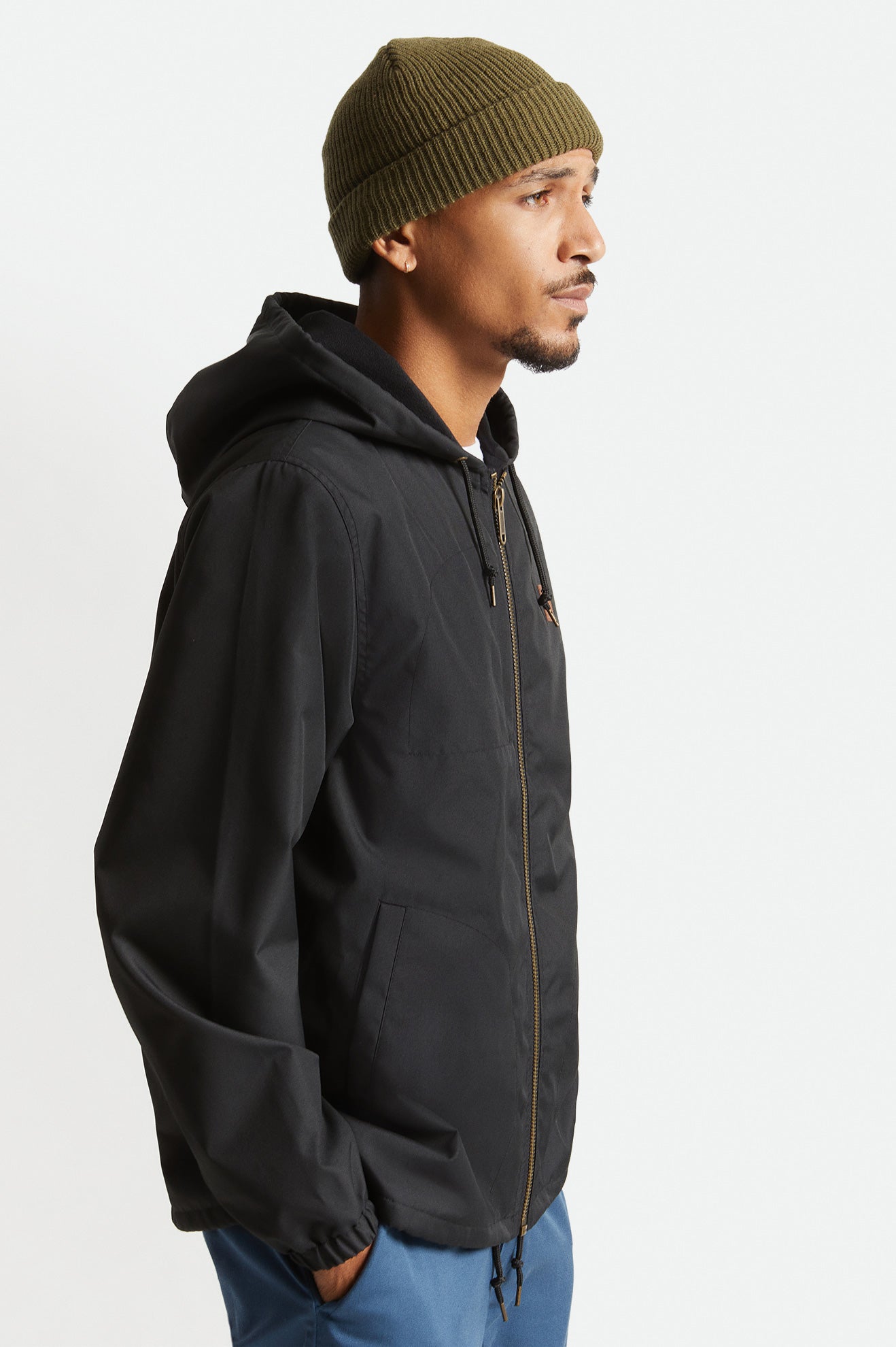 Black Brixton Claxton Beta Zip Men's Jackets | 859203PGZ