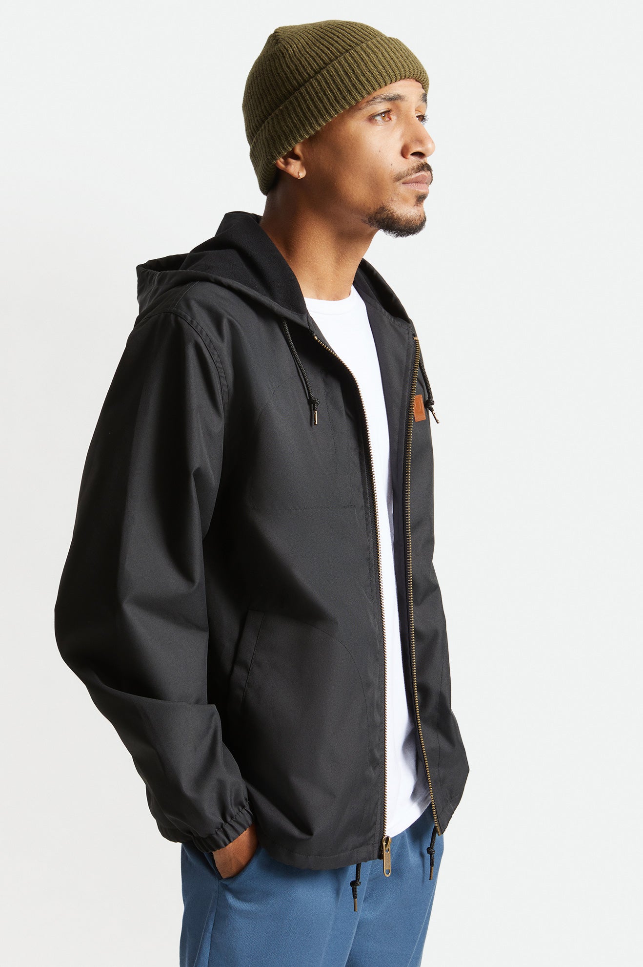 Black Brixton Claxton Beta Zip Men's Jackets | 859203PGZ