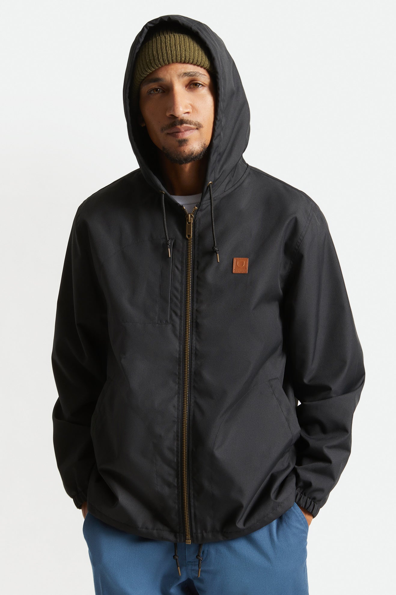 Black Brixton Claxton Beta Zip Men's Jackets | 859203PGZ