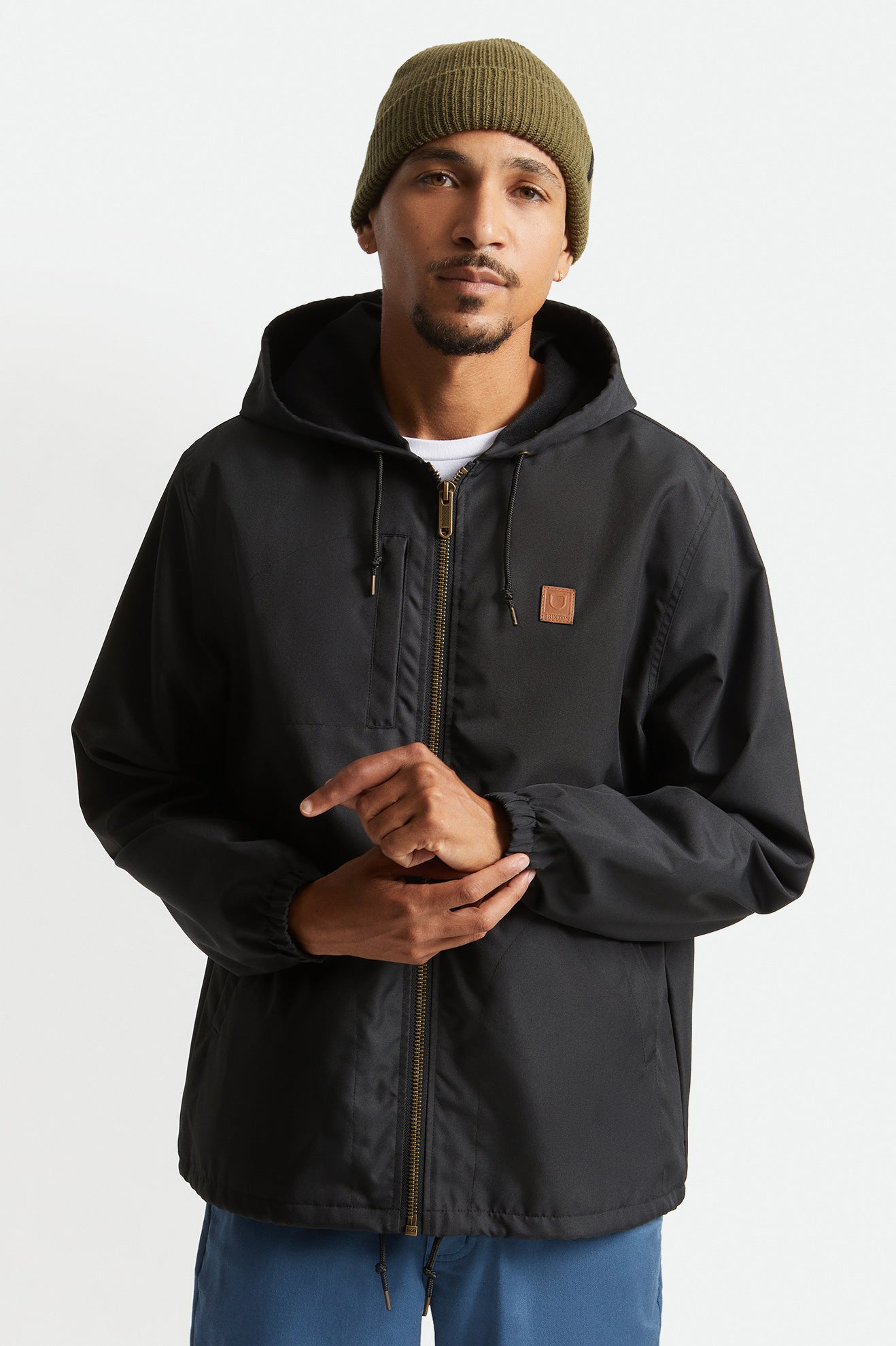 Black Brixton Claxton Beta Zip Men\'s Jackets | 859203PGZ