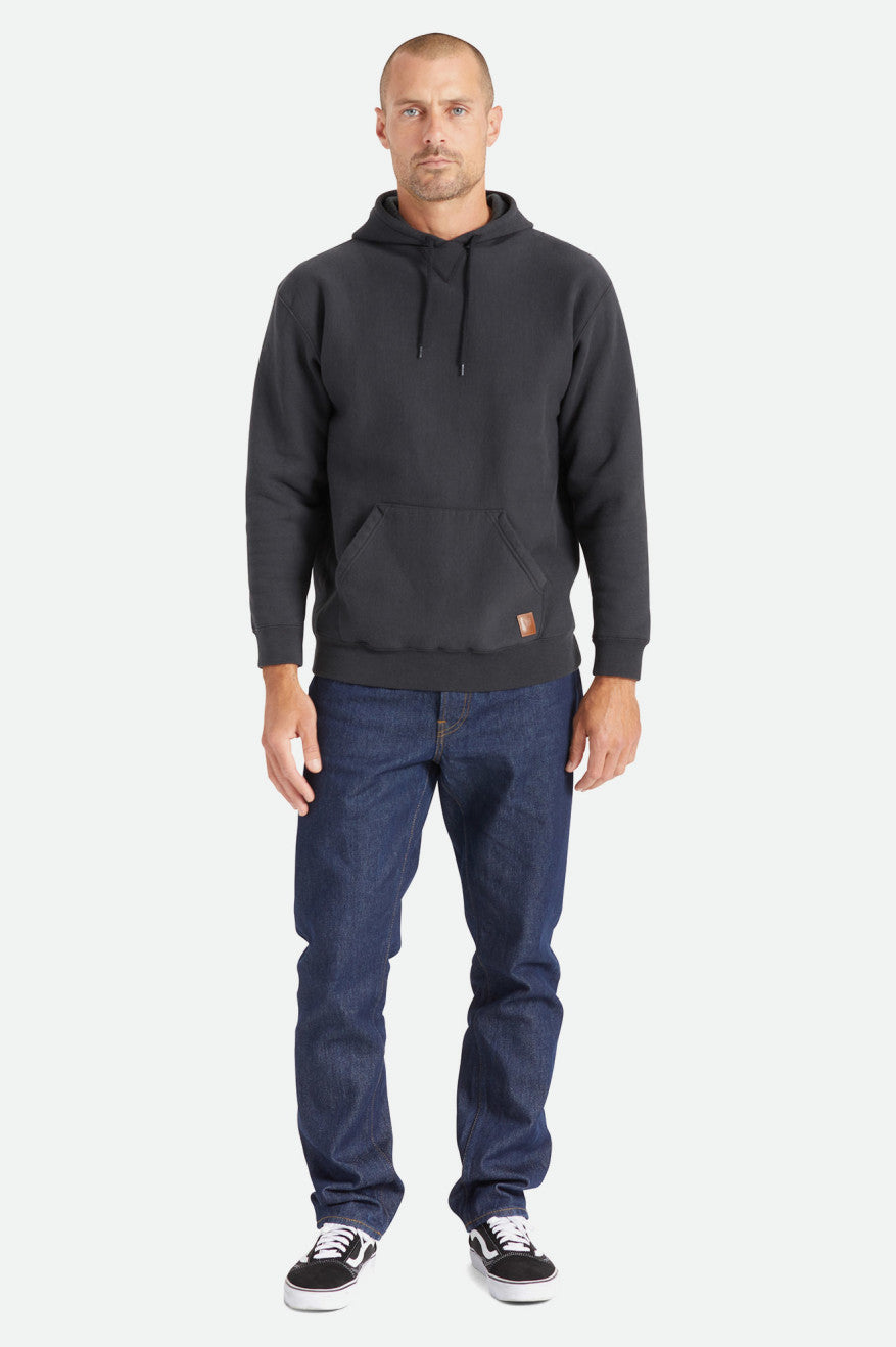 Black Brixton Cooper Reserve Raglan Men's Hoodie | 803469MYO