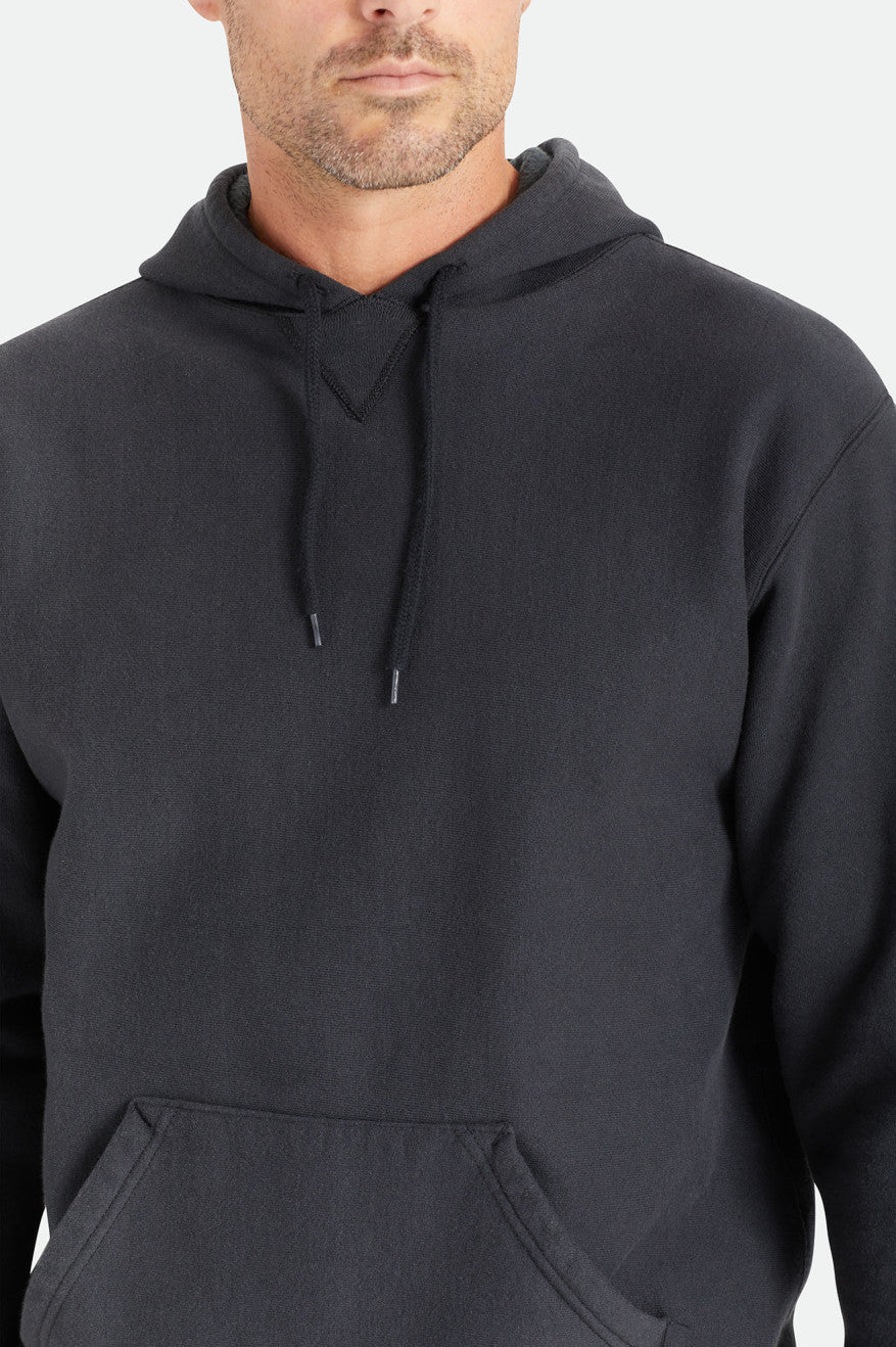 Black Brixton Cooper Reserve Raglan Men's Hoodie | 803469MYO