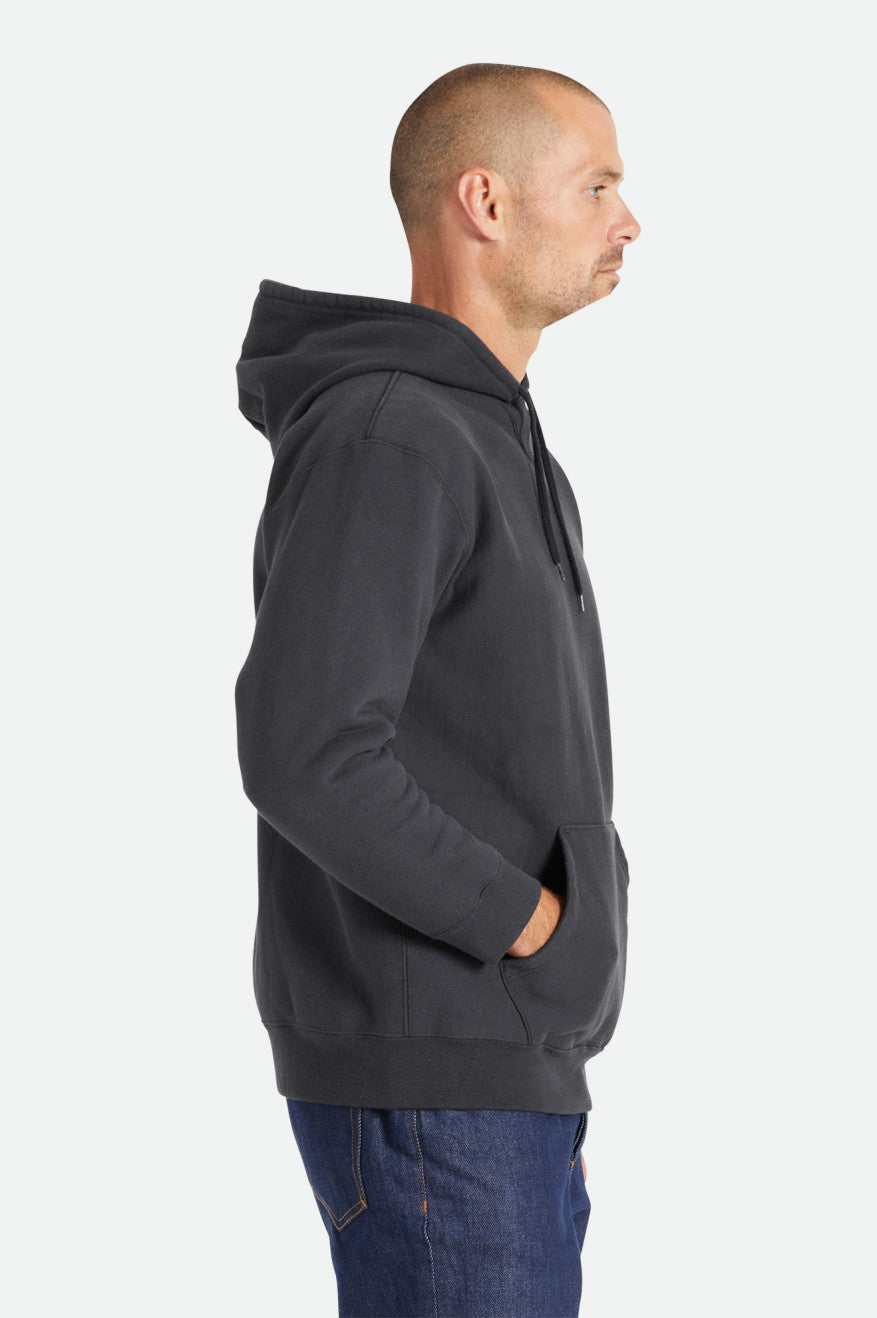 Black Brixton Cooper Reserve Raglan Men's Hoodie | 803469MYO