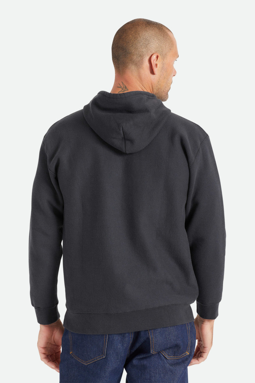 Black Brixton Cooper Reserve Raglan Men's Hoodie | 803469MYO