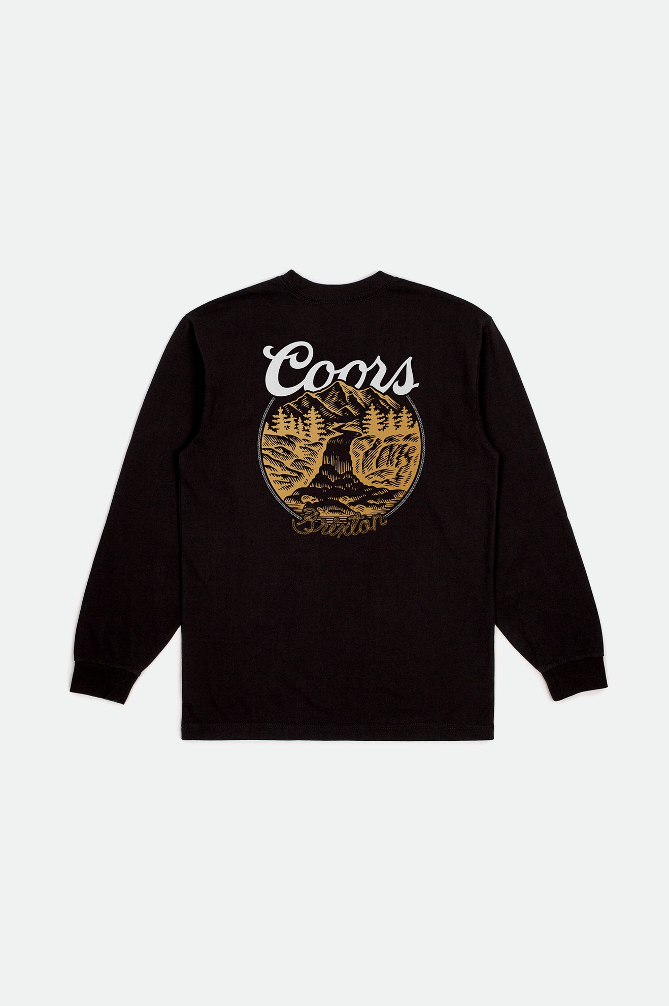 Black Brixton Coors Rocky L/S Standard Men's Tops | 259368NBL