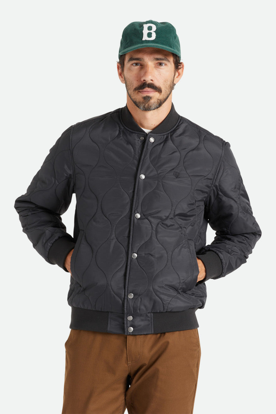 Black Brixton Dillinger Quilted Bomber Men's Jackets | 627401LHJ