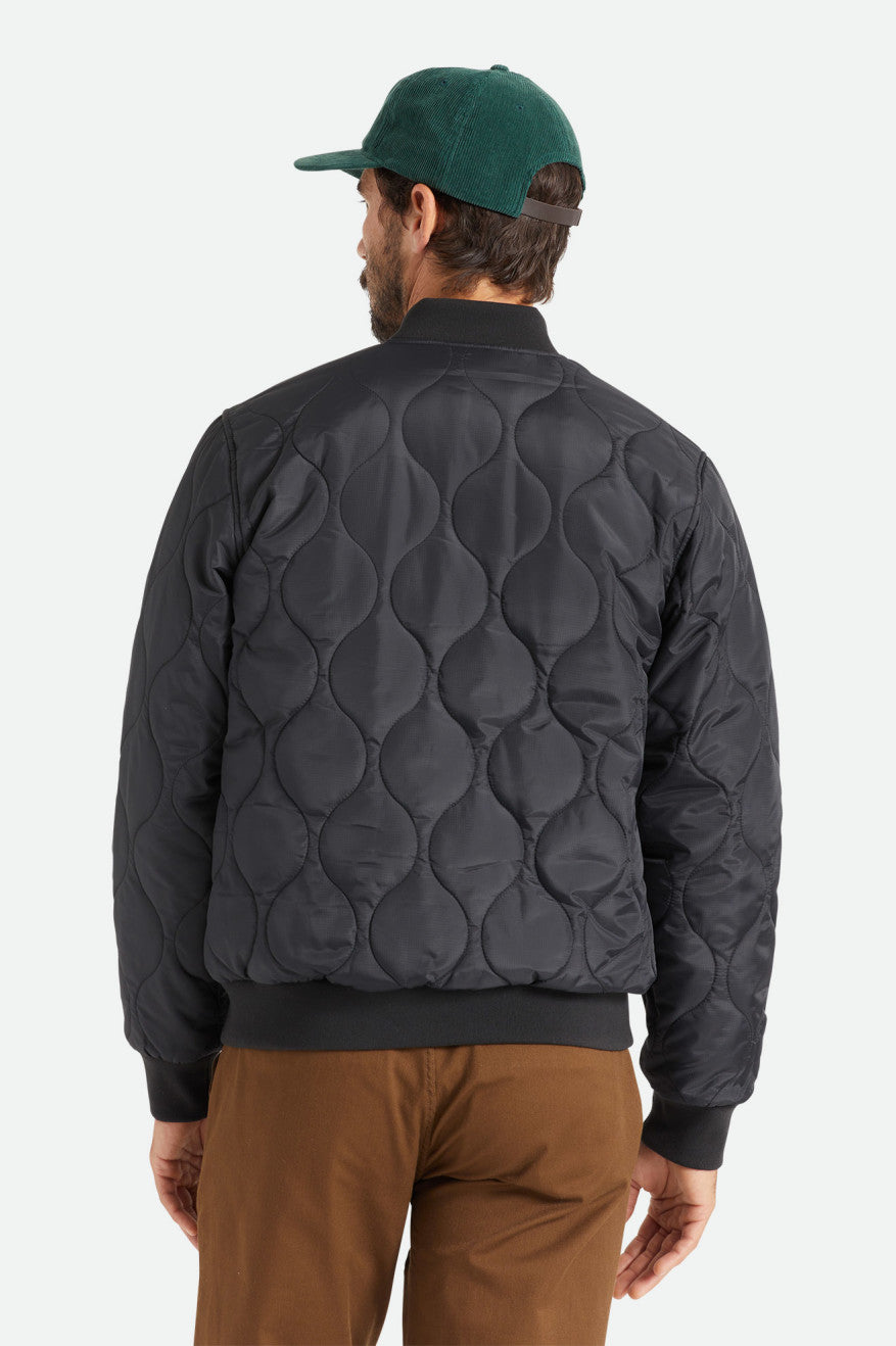 Black Brixton Dillinger Quilted Bomber Men's Jackets | 627401LHJ